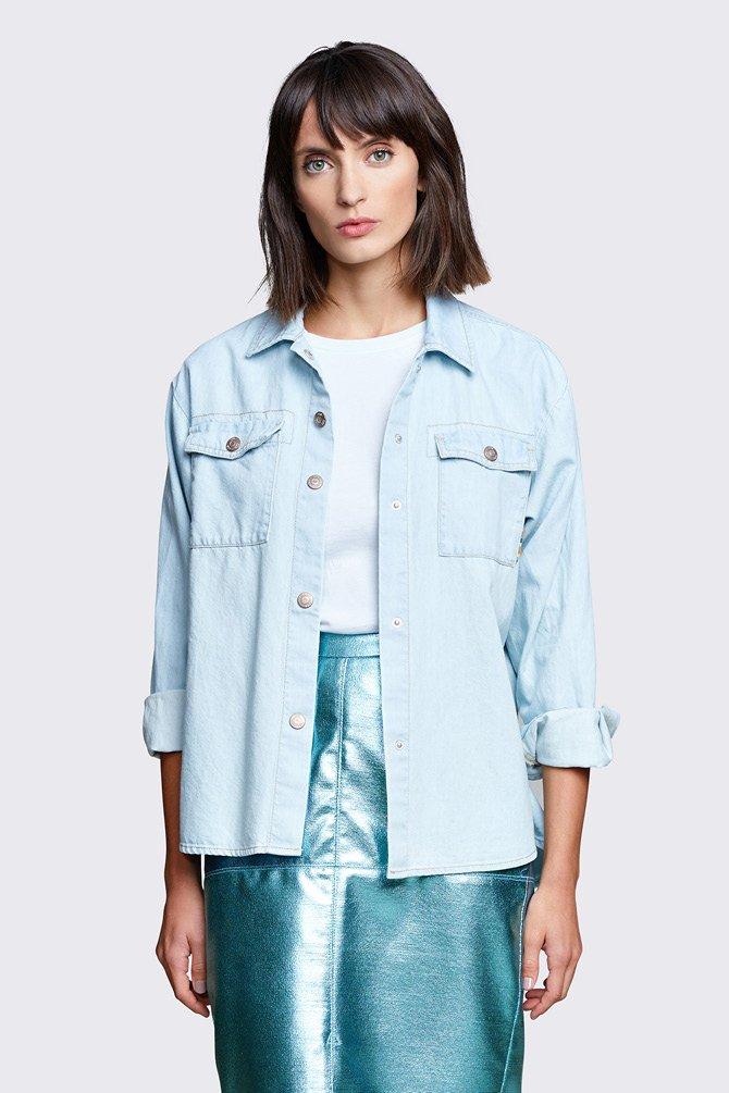 CKS Dames - RAE - blouse lange mouwen - blauw
