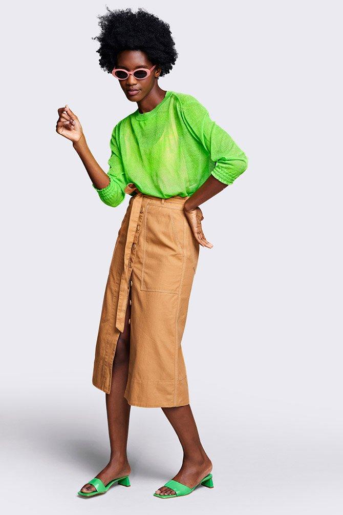 CKS Dames - PERLA - long skirt - brown