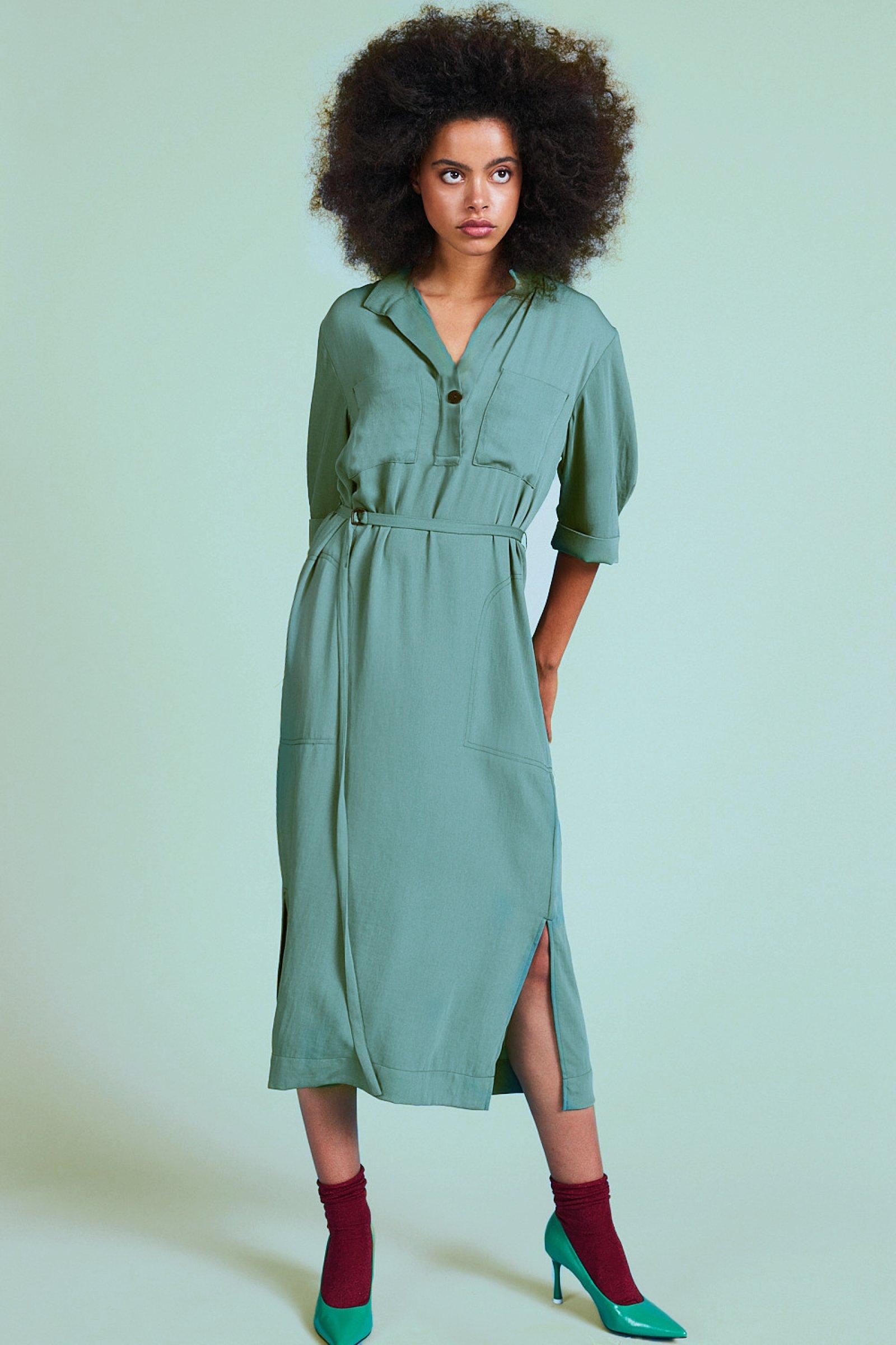 CKS Dames - ROBERTA - lange jurk - khaki