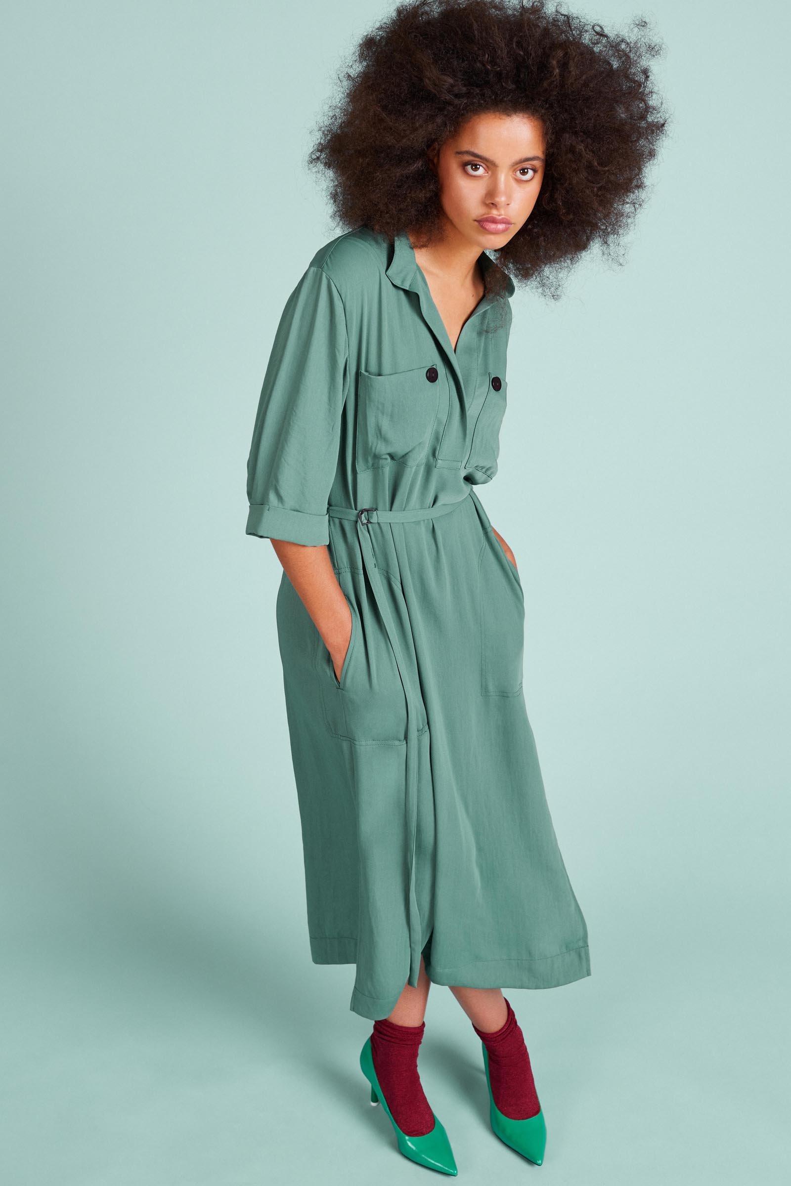 CKS Dames - ROBERTA - lange jurk - khaki
