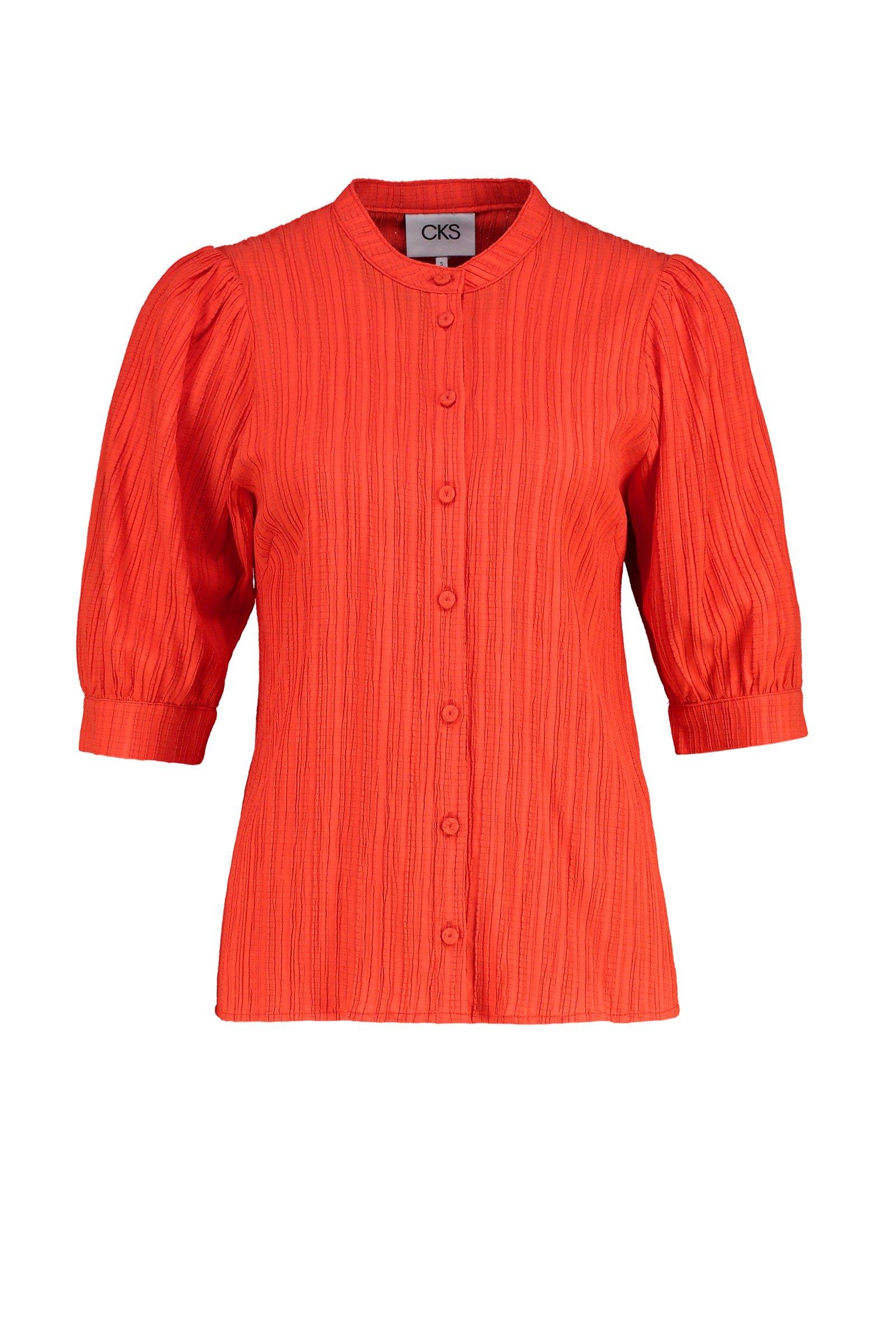 CKS Dames - ROSALINDA - blouse korte mouwen - donkerrood