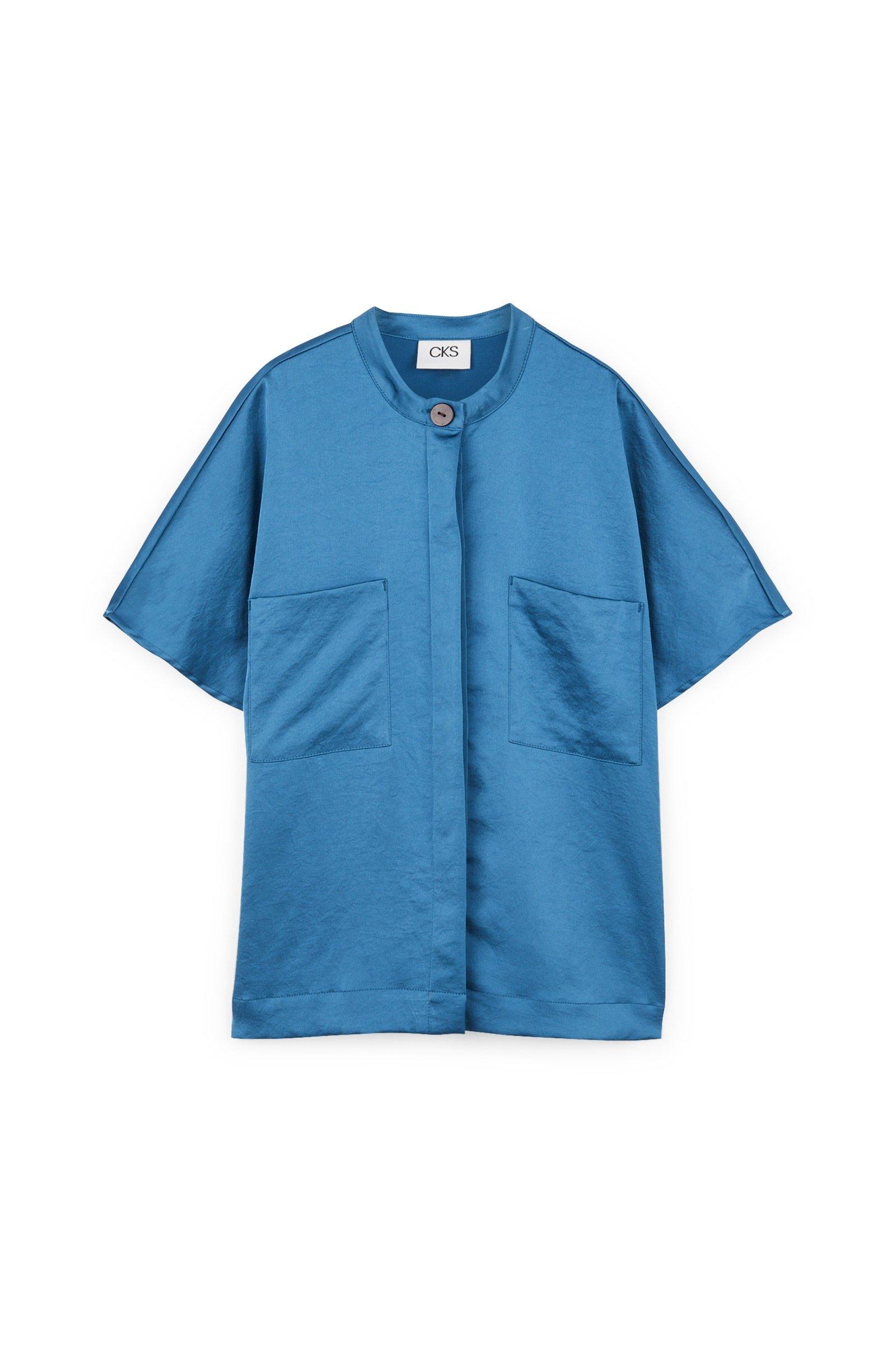 CKS Dames - WOLFIE - blouse korte mouwen - blauw