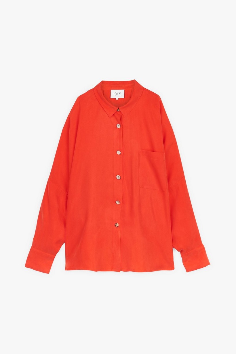 CKS Dames - WAZNA - blouse korte mouwen - intens rood