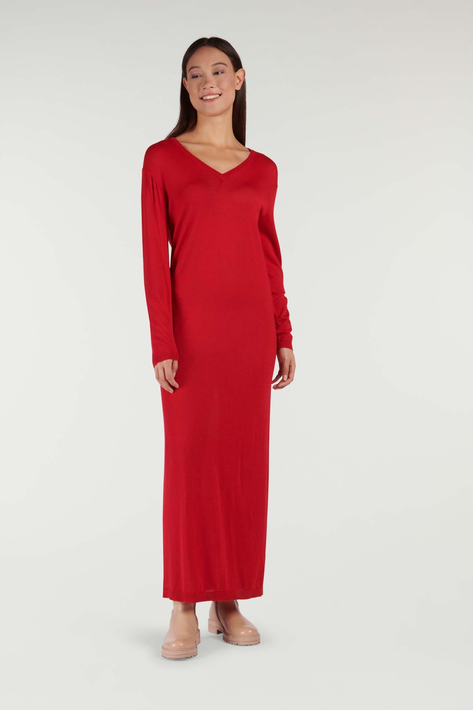 CKS Dames - PING - long dress - dark red