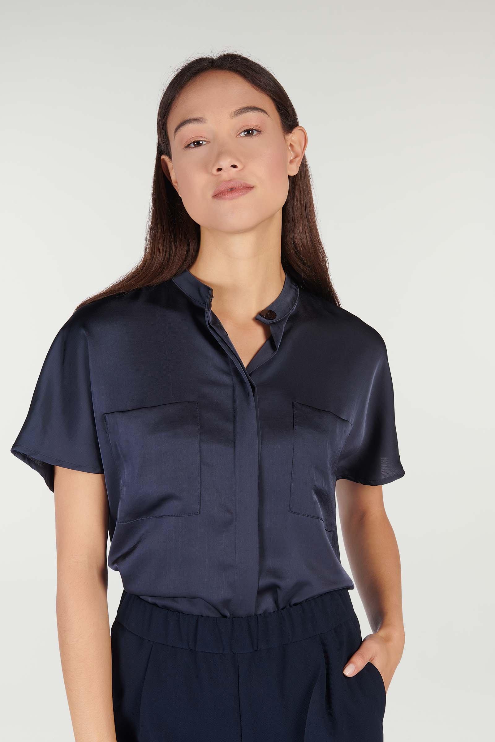 CKS Dames - WOLFIE - blouse korte mouwen - donkerblauw