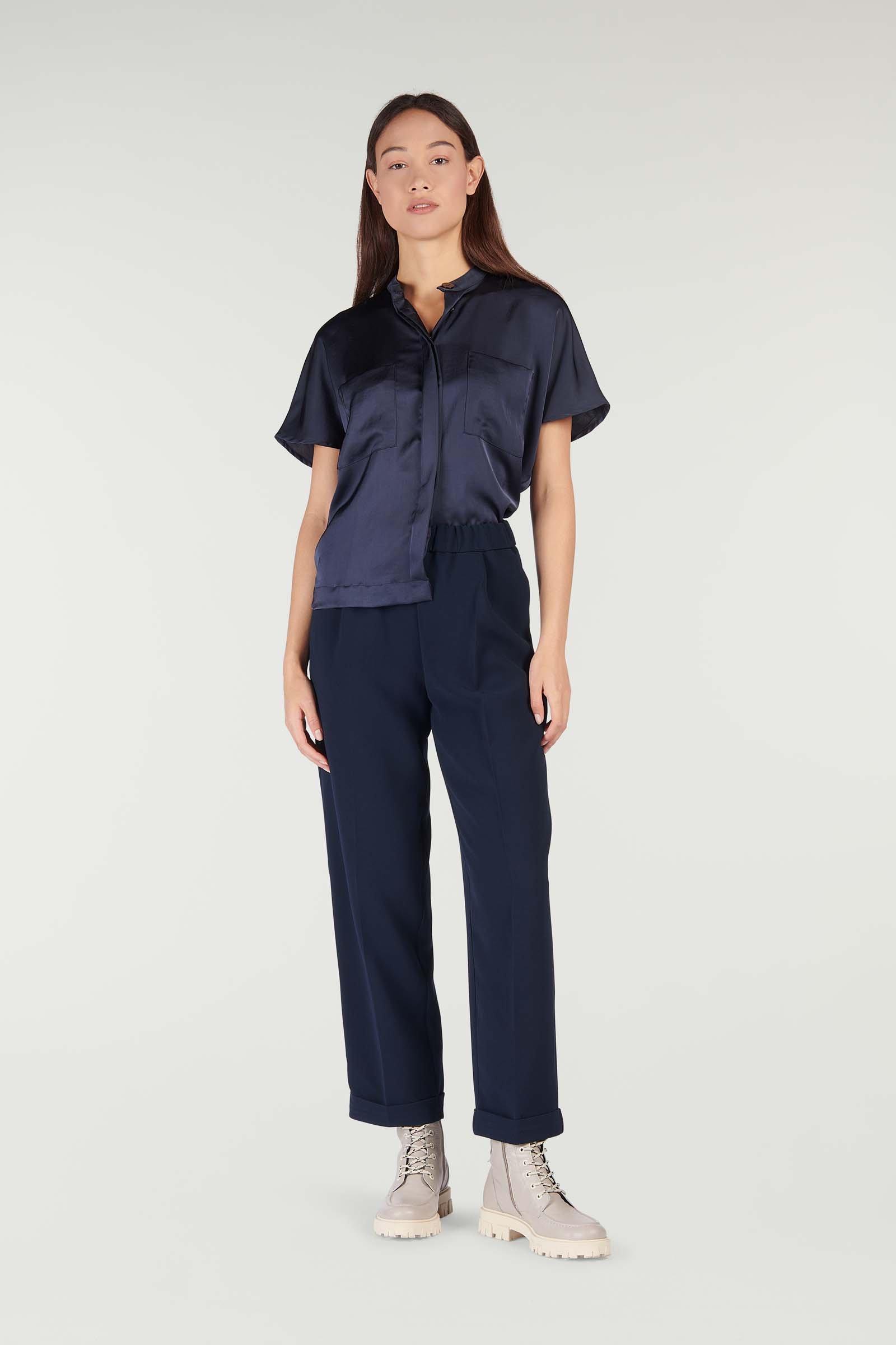 CKS Dames - WOLFIE - blouse korte mouwen - donkerblauw