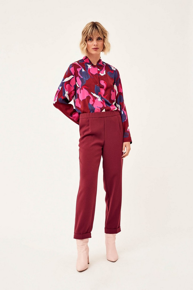 CKS Dames - SAGE - ankle trousers - dark red