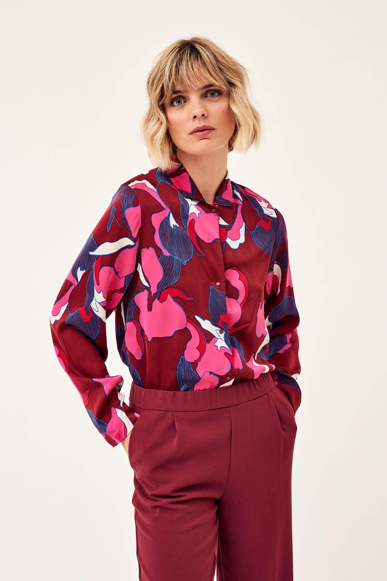 CKS Dames - SADE - Bluse Kurze Ärmel - Dunkelrot