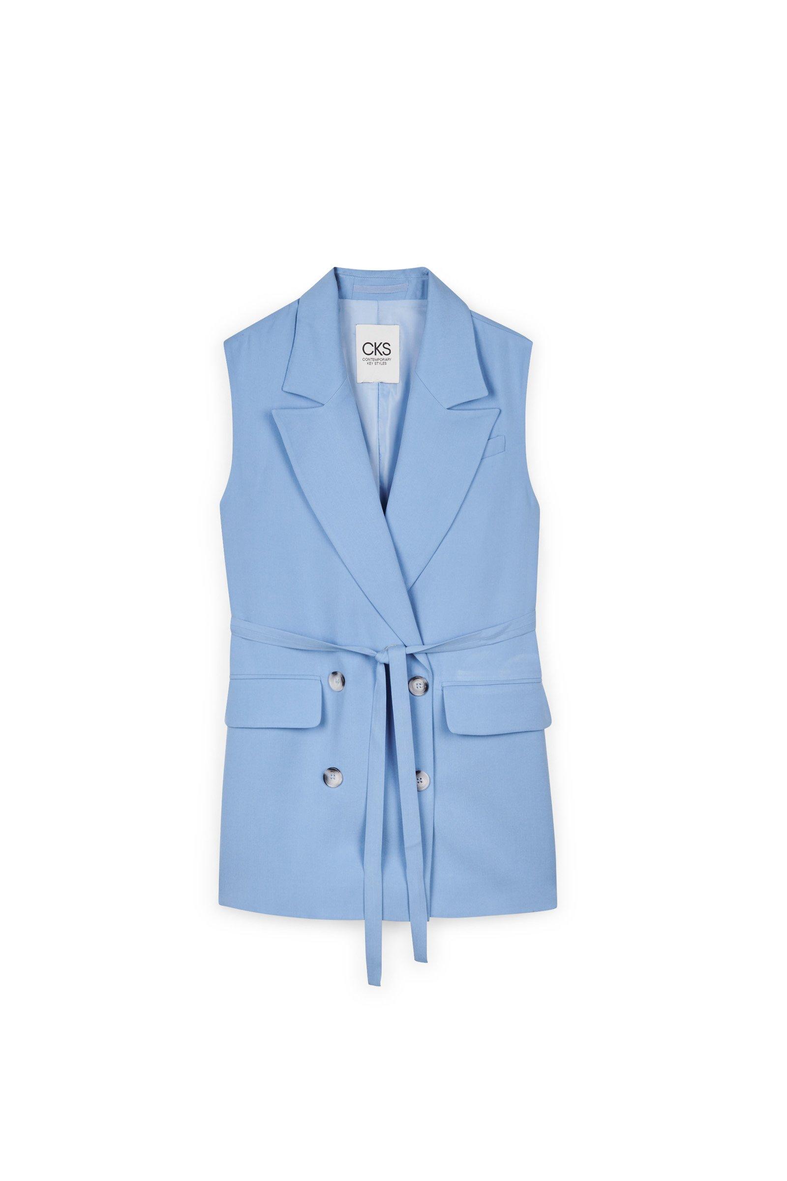 CKS Dames - INCA - lange casual jas - blauw