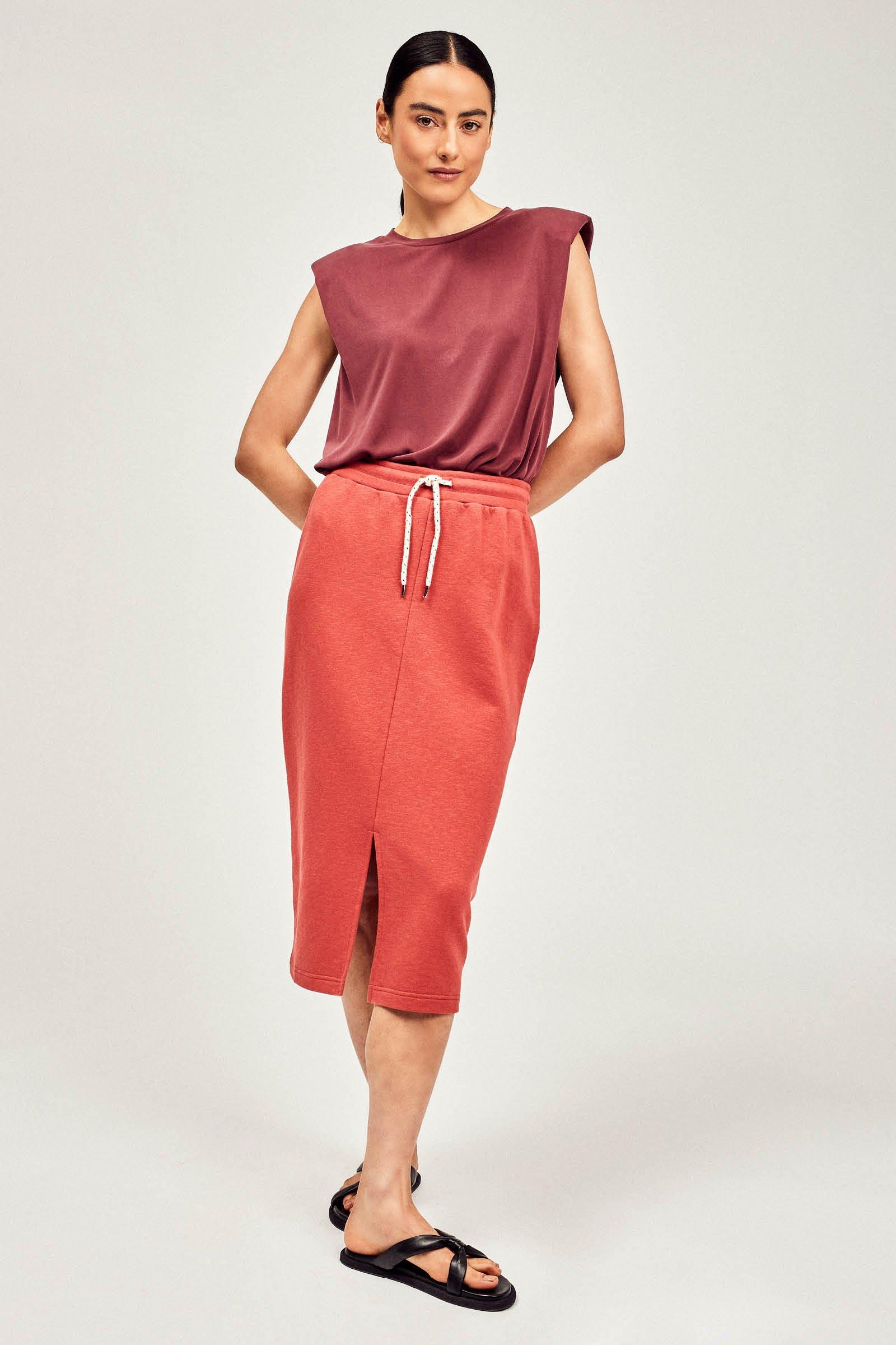 CKS Dames - GHANA - midi skirt - dark red