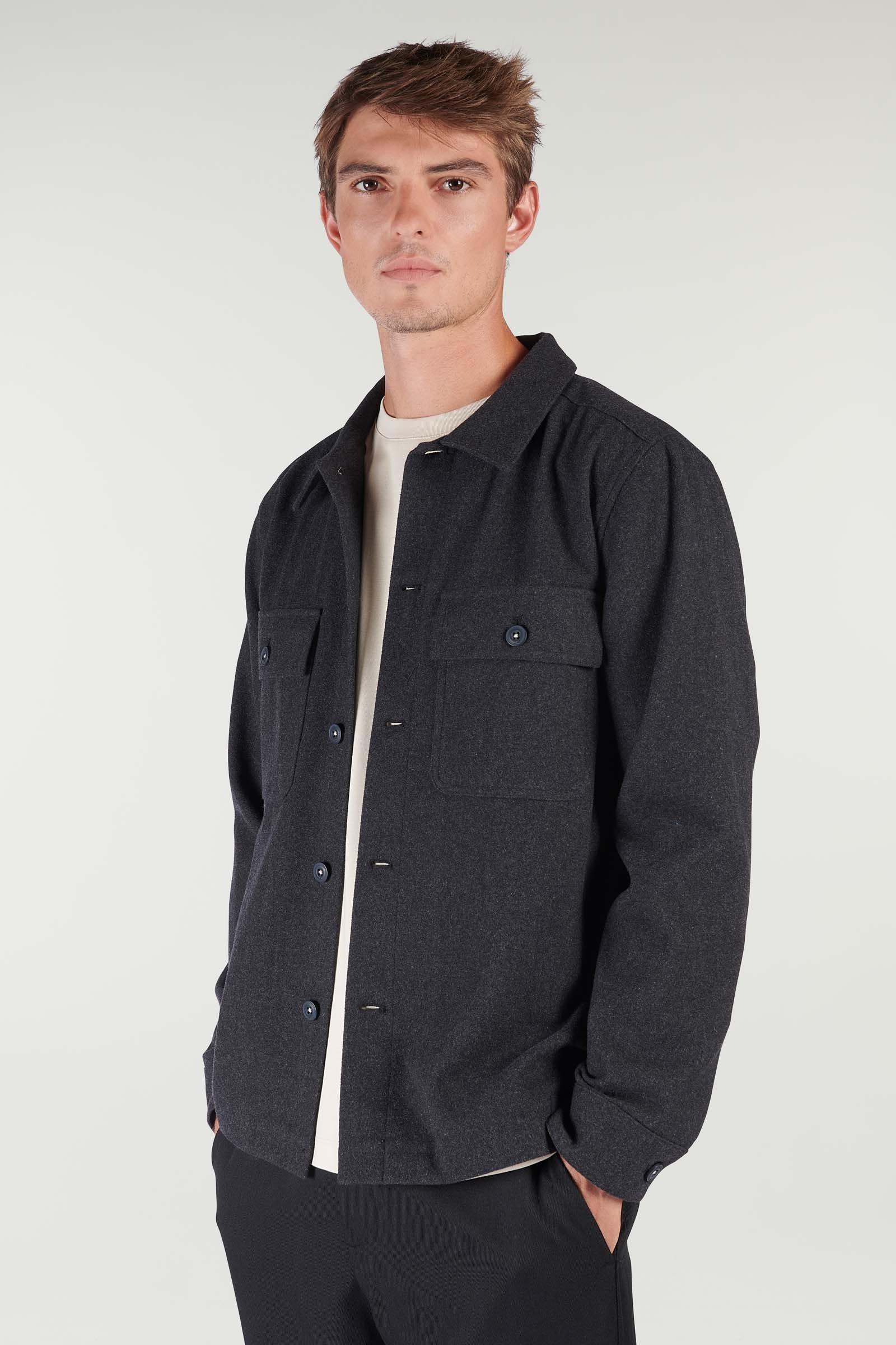 CKS heren - MISO - zwaar shirt - donkergrijs