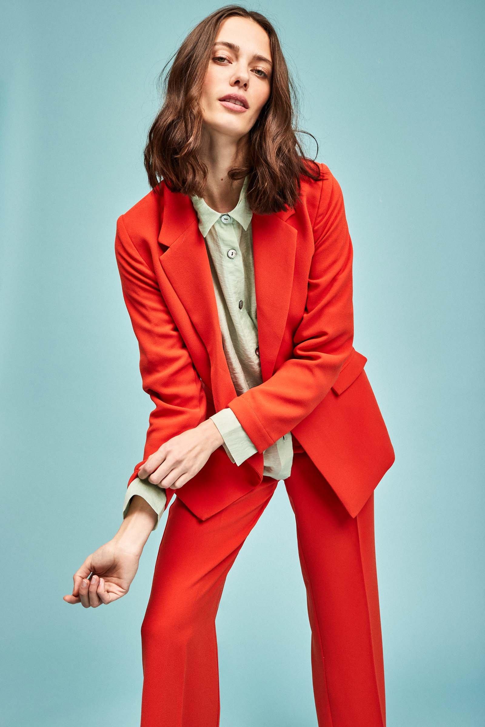CKS Dames - LAGARUSA - lange blazer - rood
