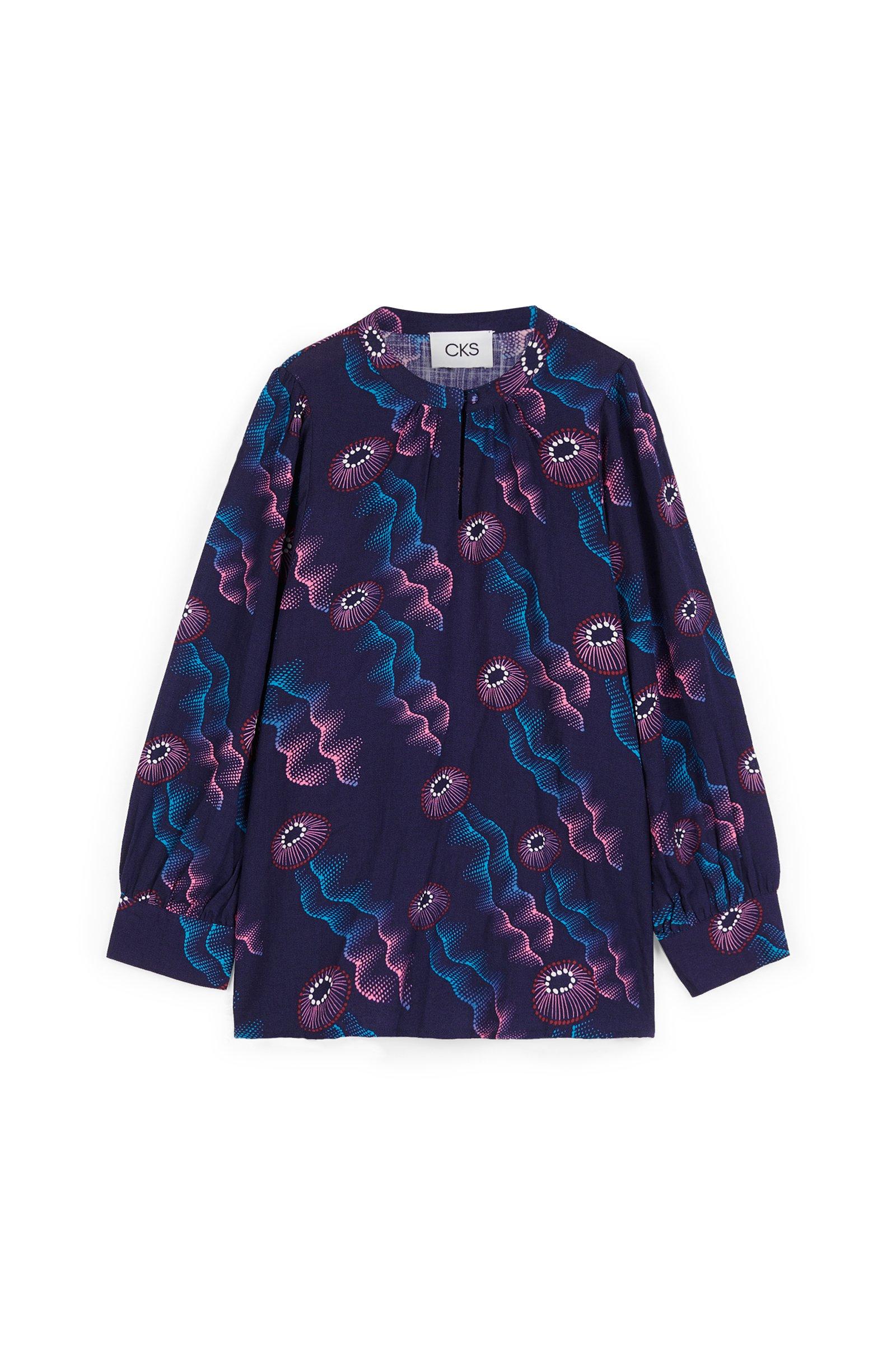 CKS Dames - MICKEY - blouse korte mouwen - donkerblauw