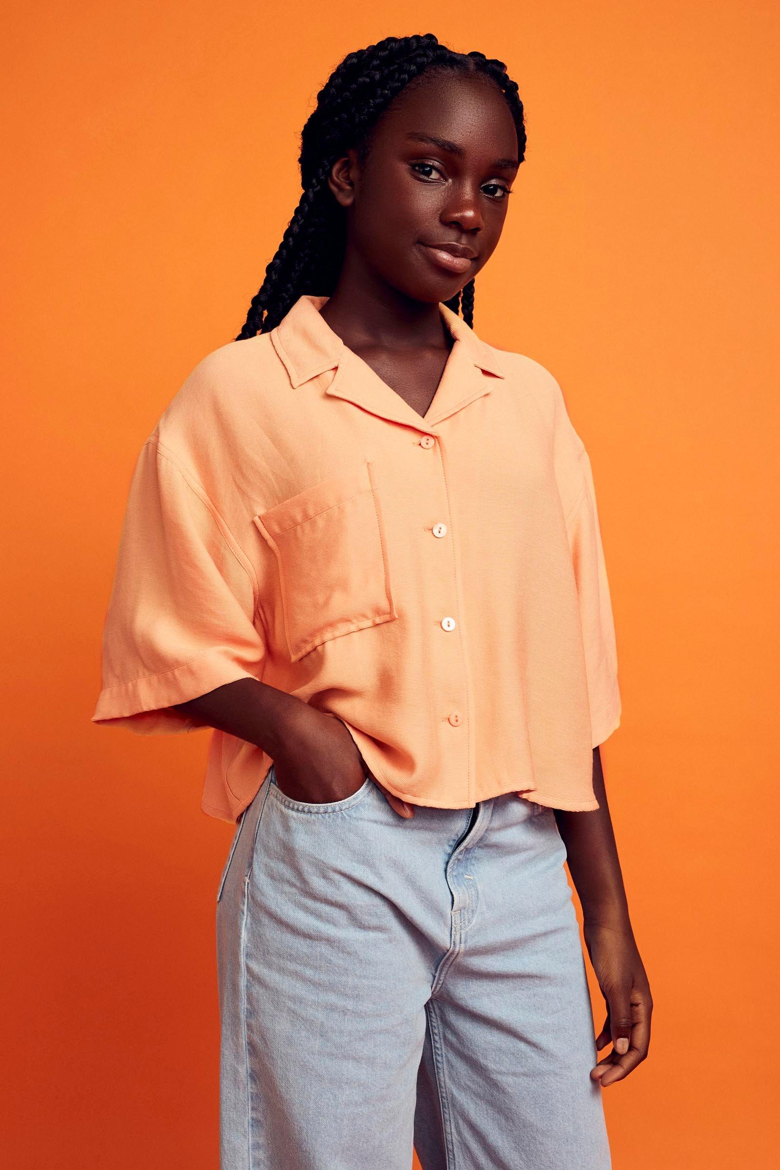 CKS Teens - POSH - blouse korte mouwen - lichtoranje