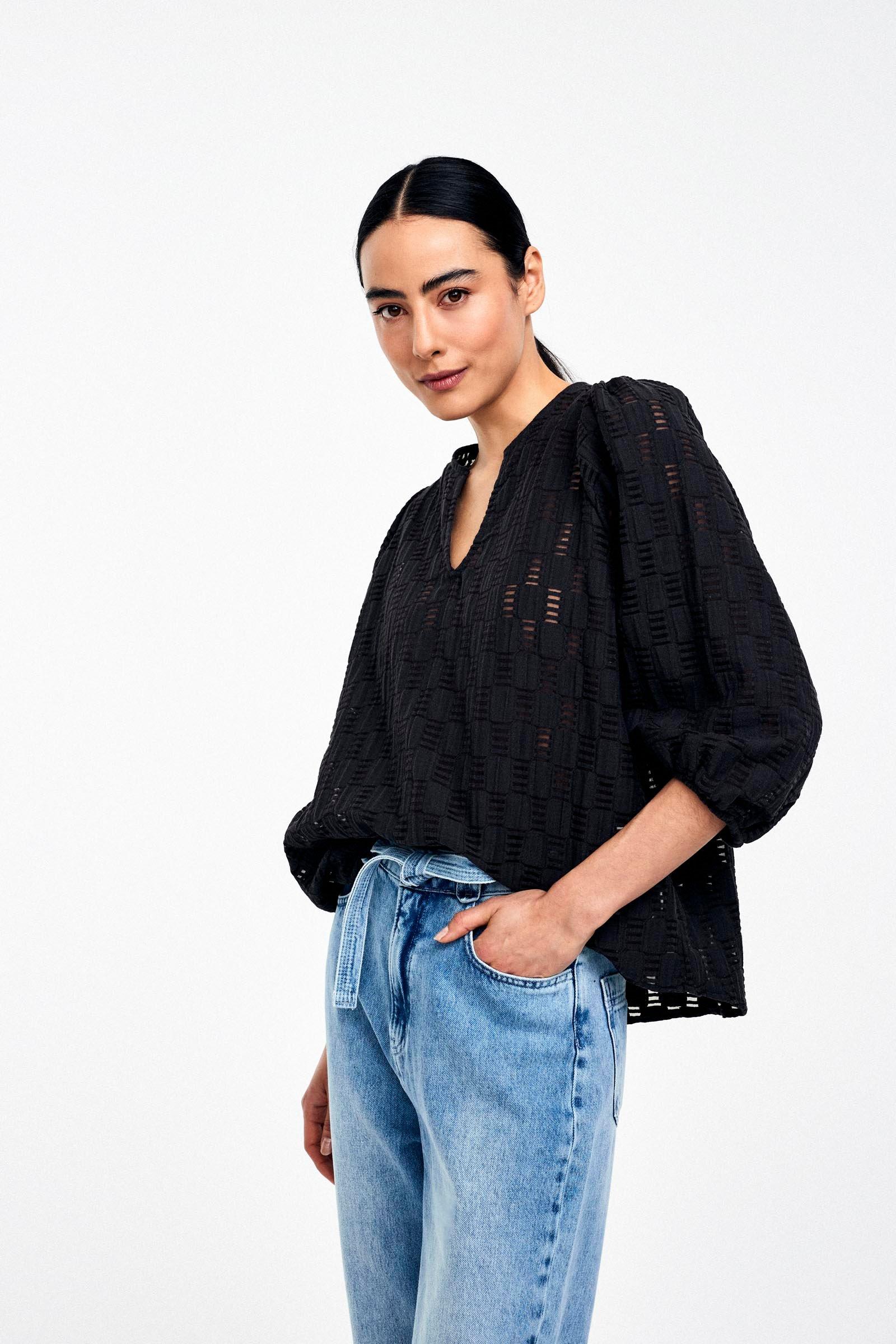 CKS Dames - SERA - blouse lange mouwen - donkergrijs