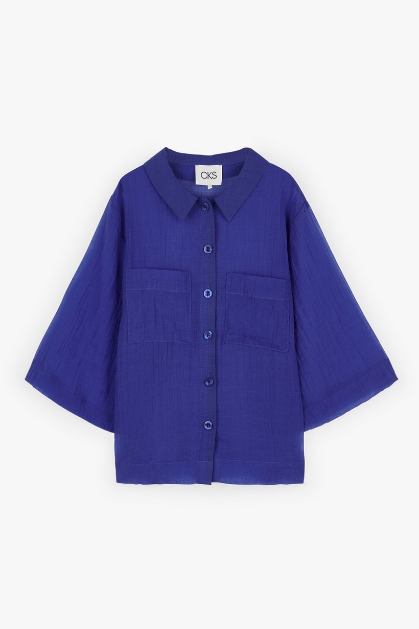 CKS Dames - SELIN - blouse korte mouwen - donkerblauw
