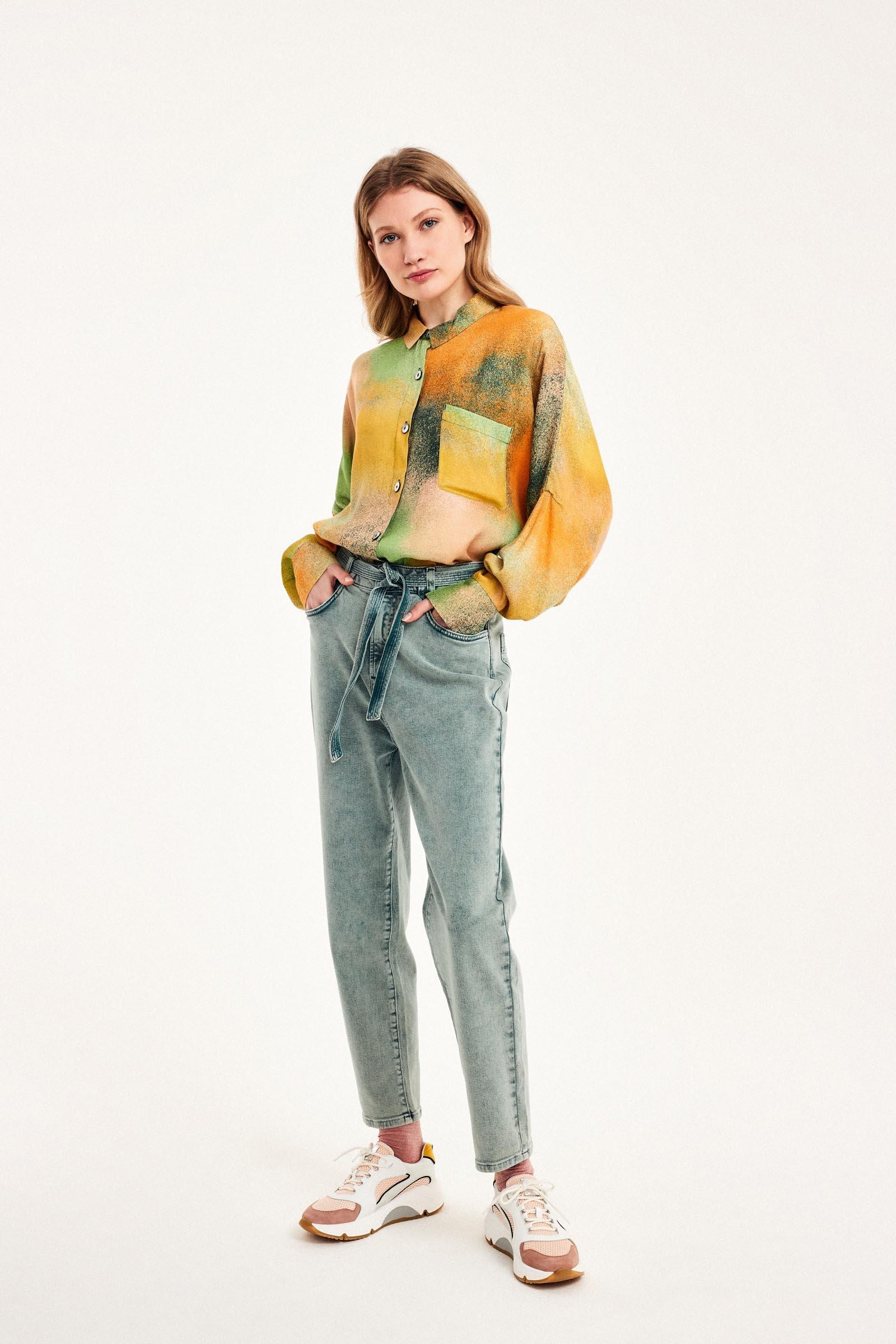 CKS Dames - WAZNA - blouse korte mouwen - lichtoranje