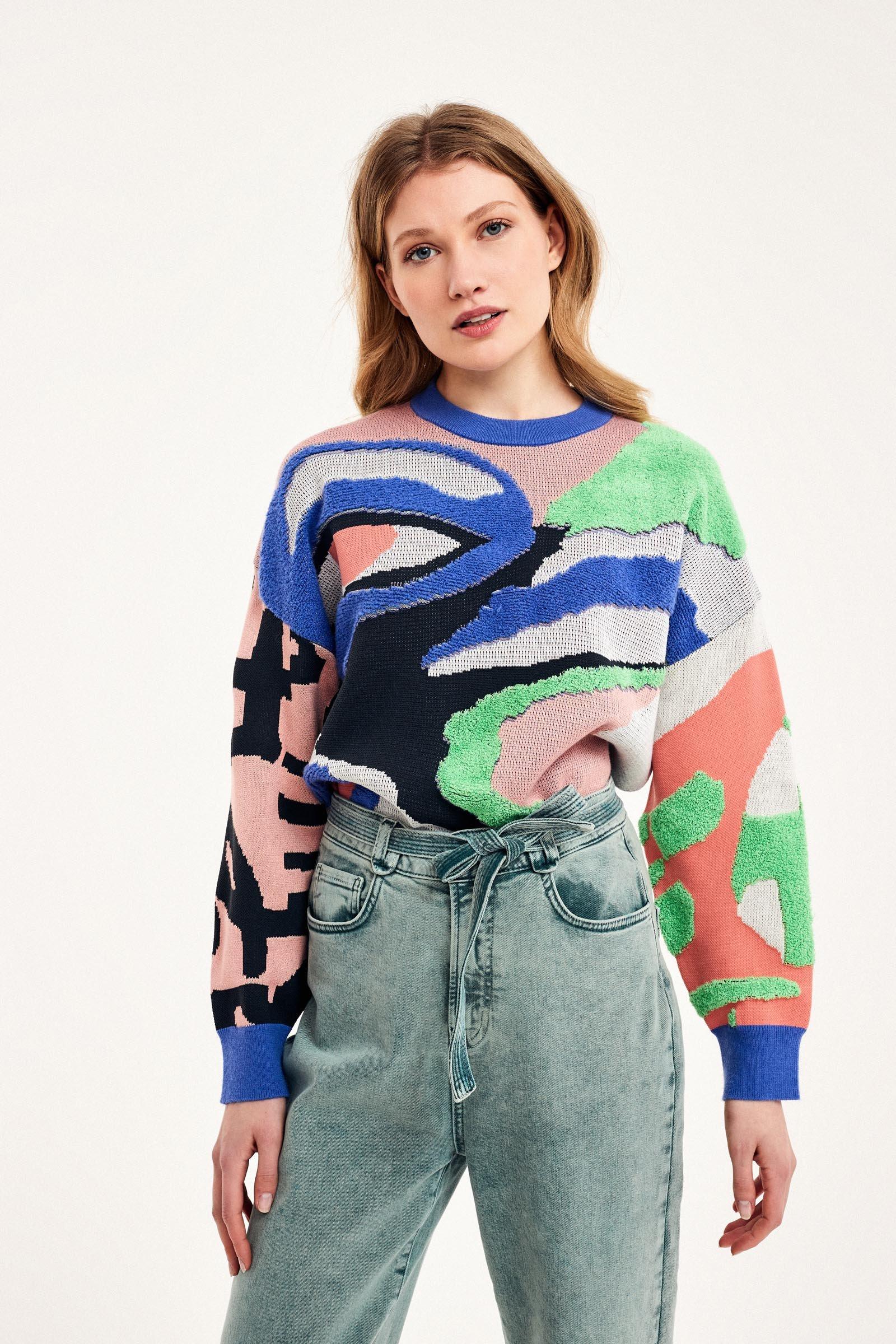CKS Dames - PROMPT - Pullover - Dunkelblau