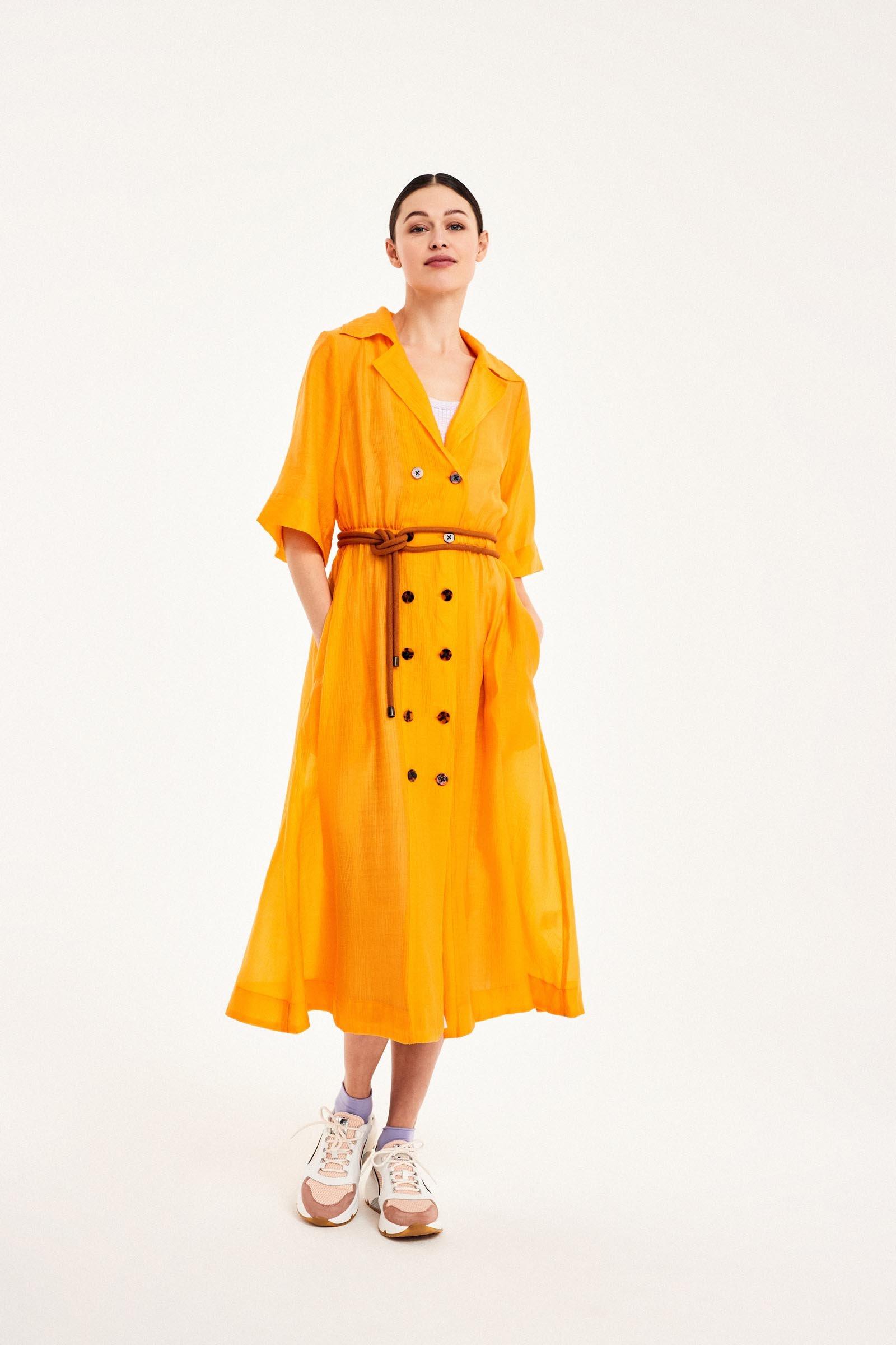 CKS Dames - FABER - Langes Kleid - Hellorange