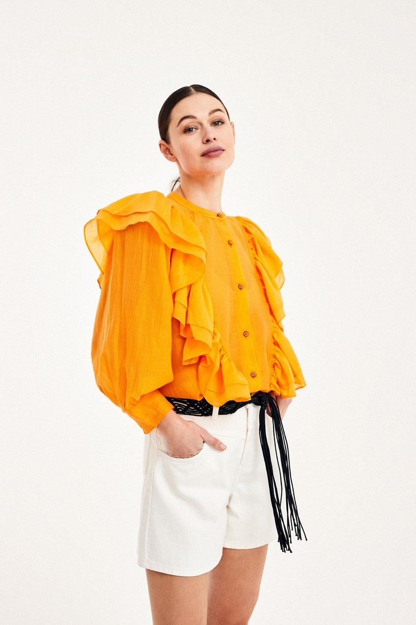 CKS Dames - FAMKE - blouse short sleeves - bright orange