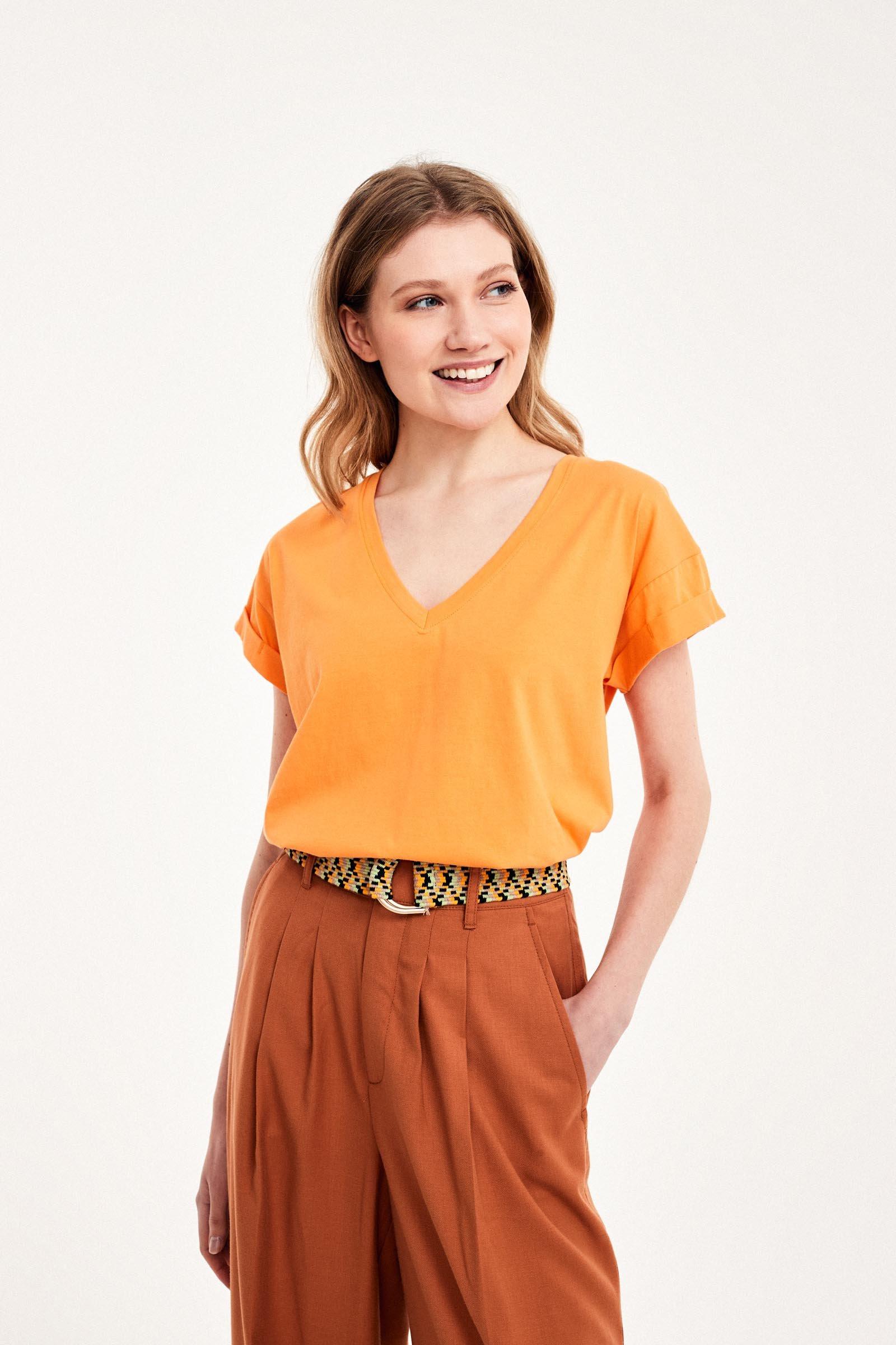 CKS Dames - JUVA - t-shirt short sleeves - bright orange