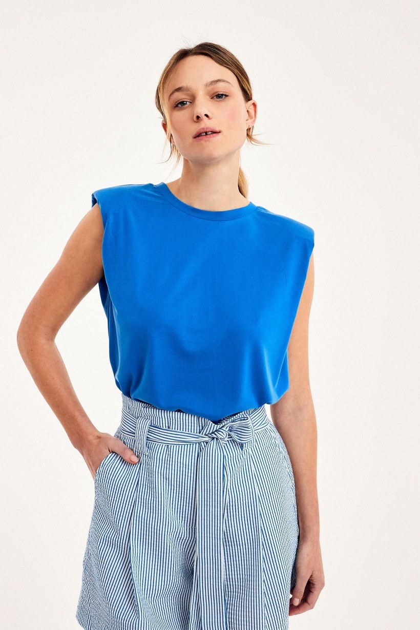 CKS Dames - LINDA - t-shirt korte mouwen - intens blauw