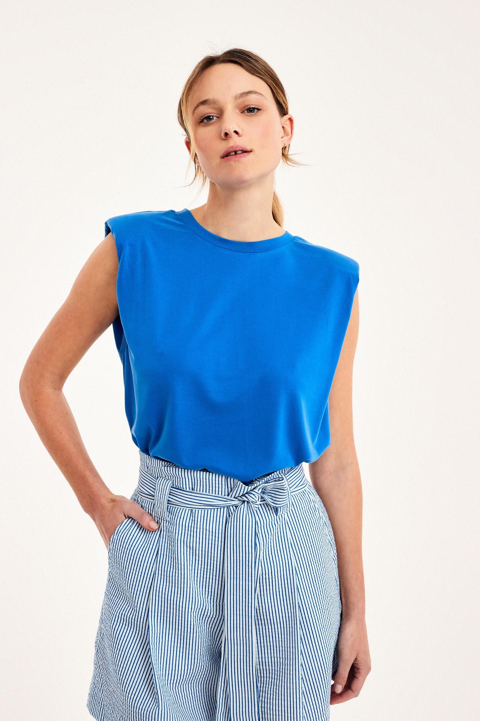 CKS Dames - LINDA - t-shirt korte mouwen - felblauw