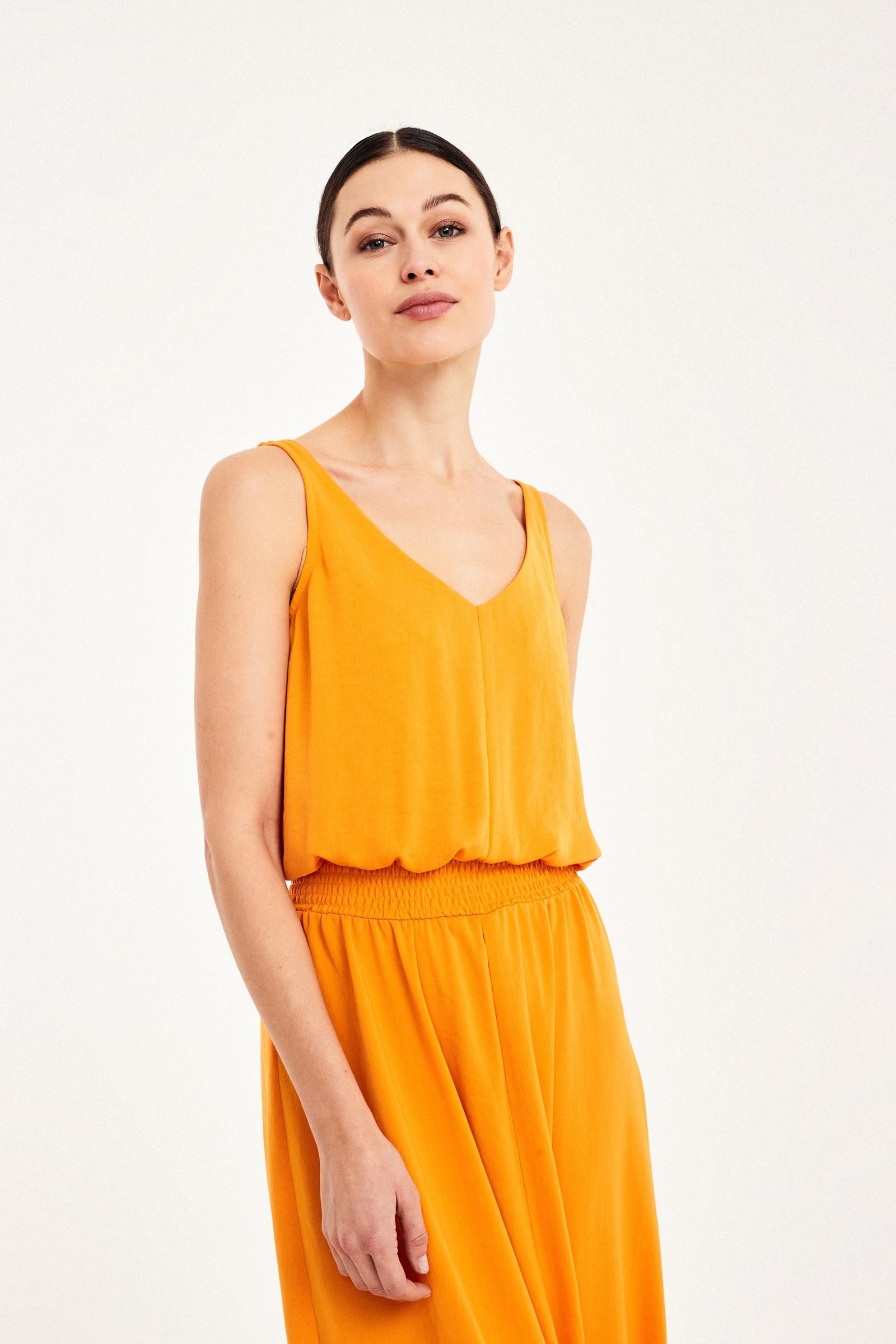 CKS Dames - PELINA - lange jurk - intens oranje