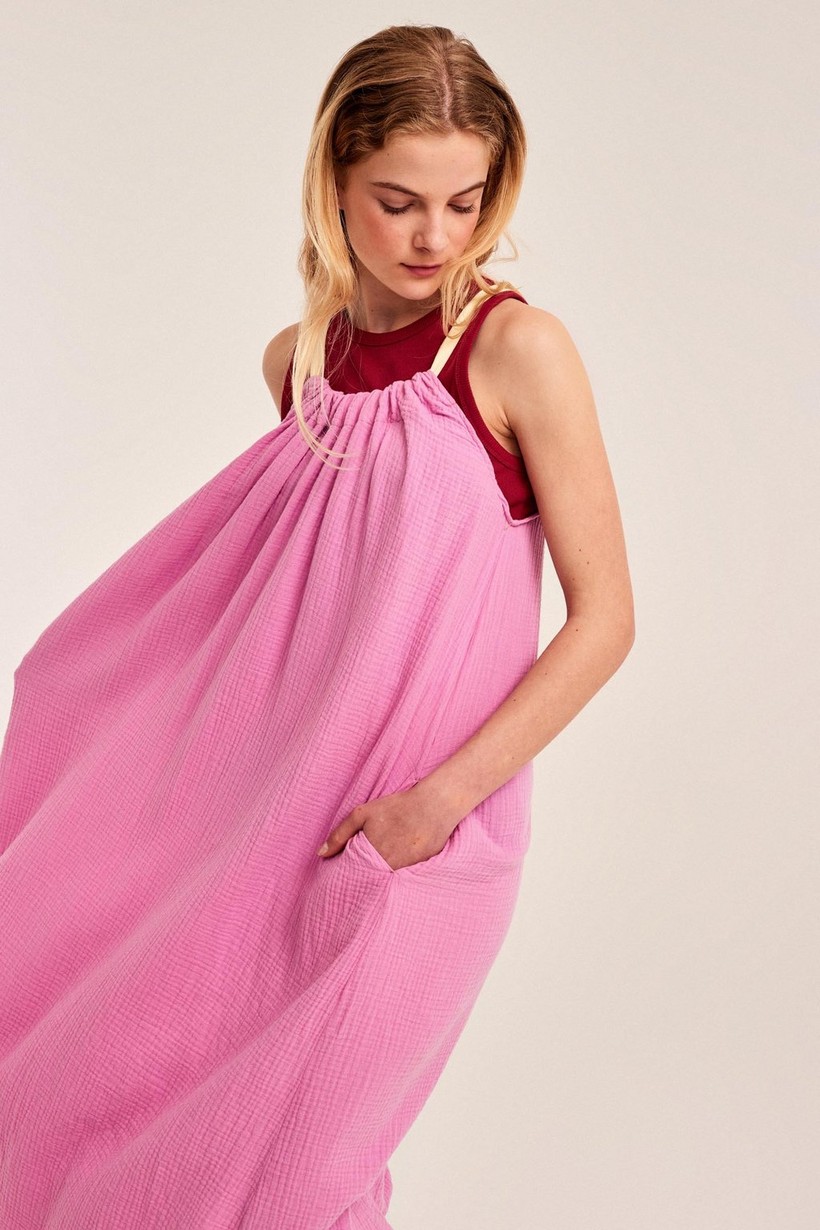 CKS Teens - JRIYA - lange jurk - intens roze
