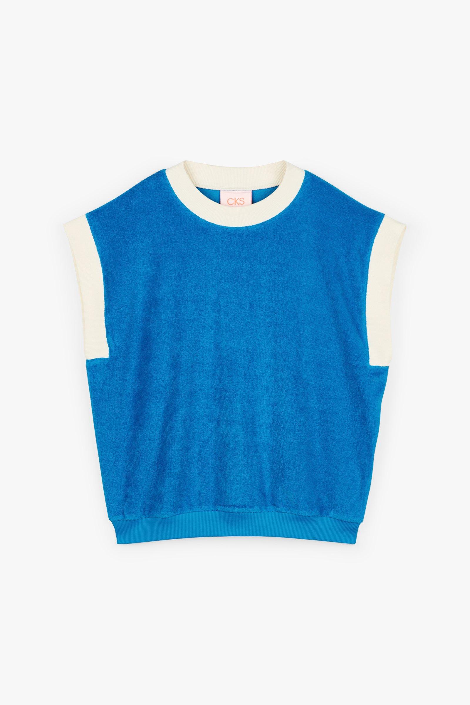 CKS Teens - PALM - mouwloze top - blauw