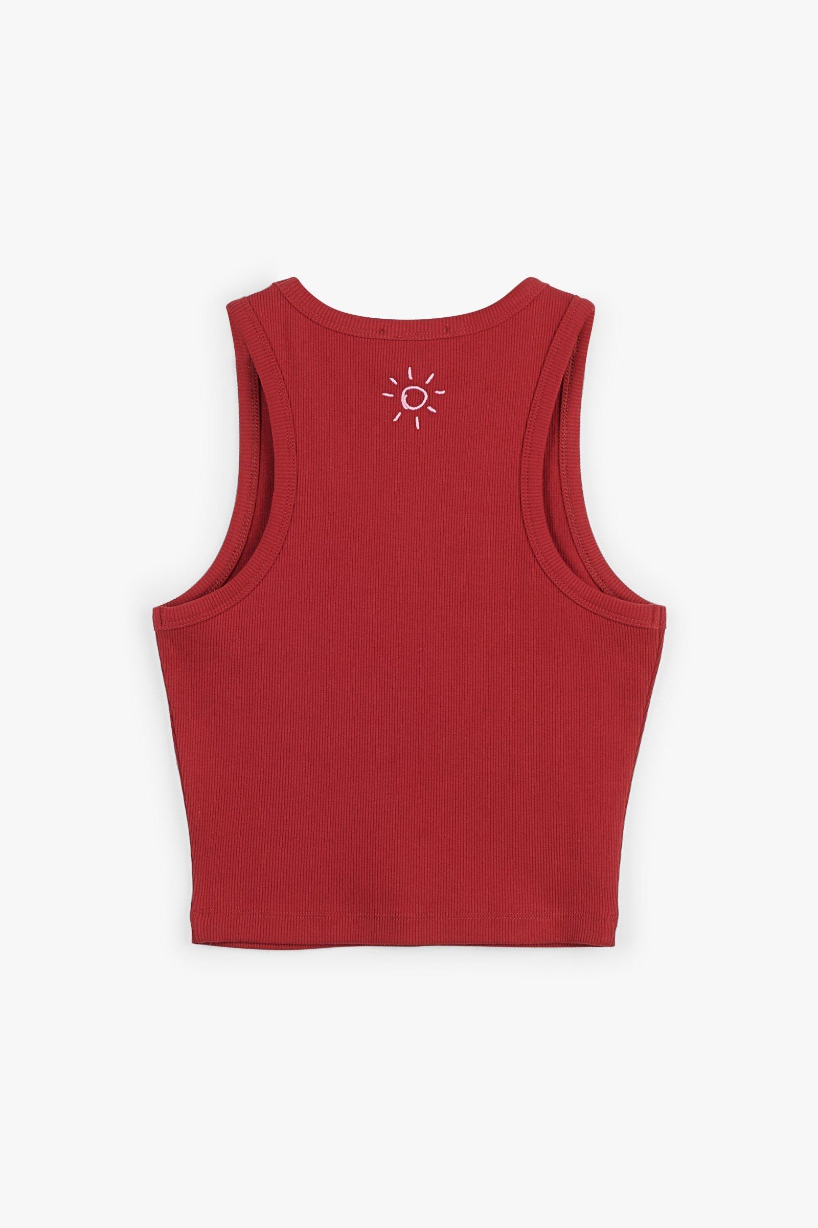 CKS Teens - JUMP - mouwloze top - donkerrood