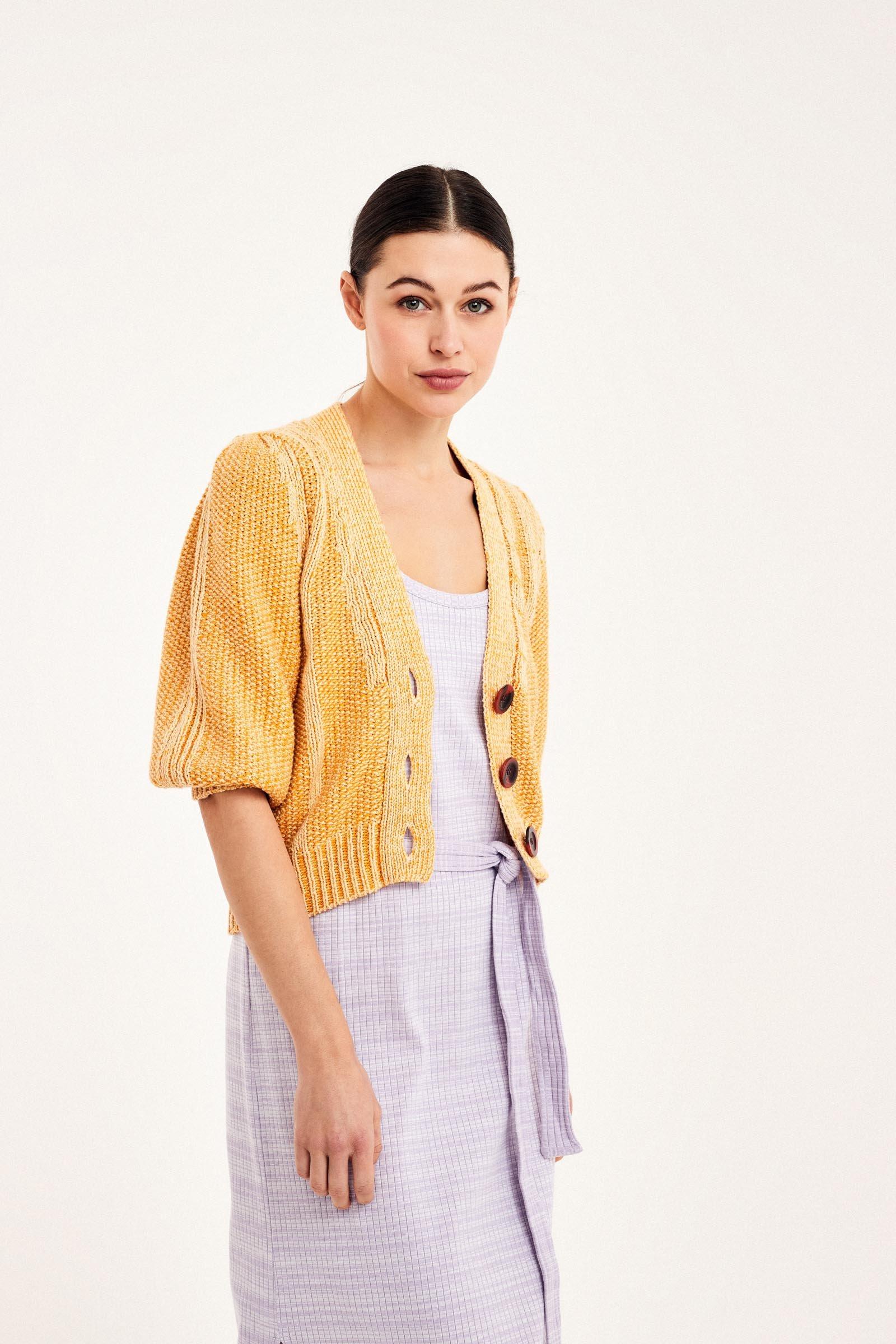 CKS Dames - PEAR - Strickjacke - Hellorange