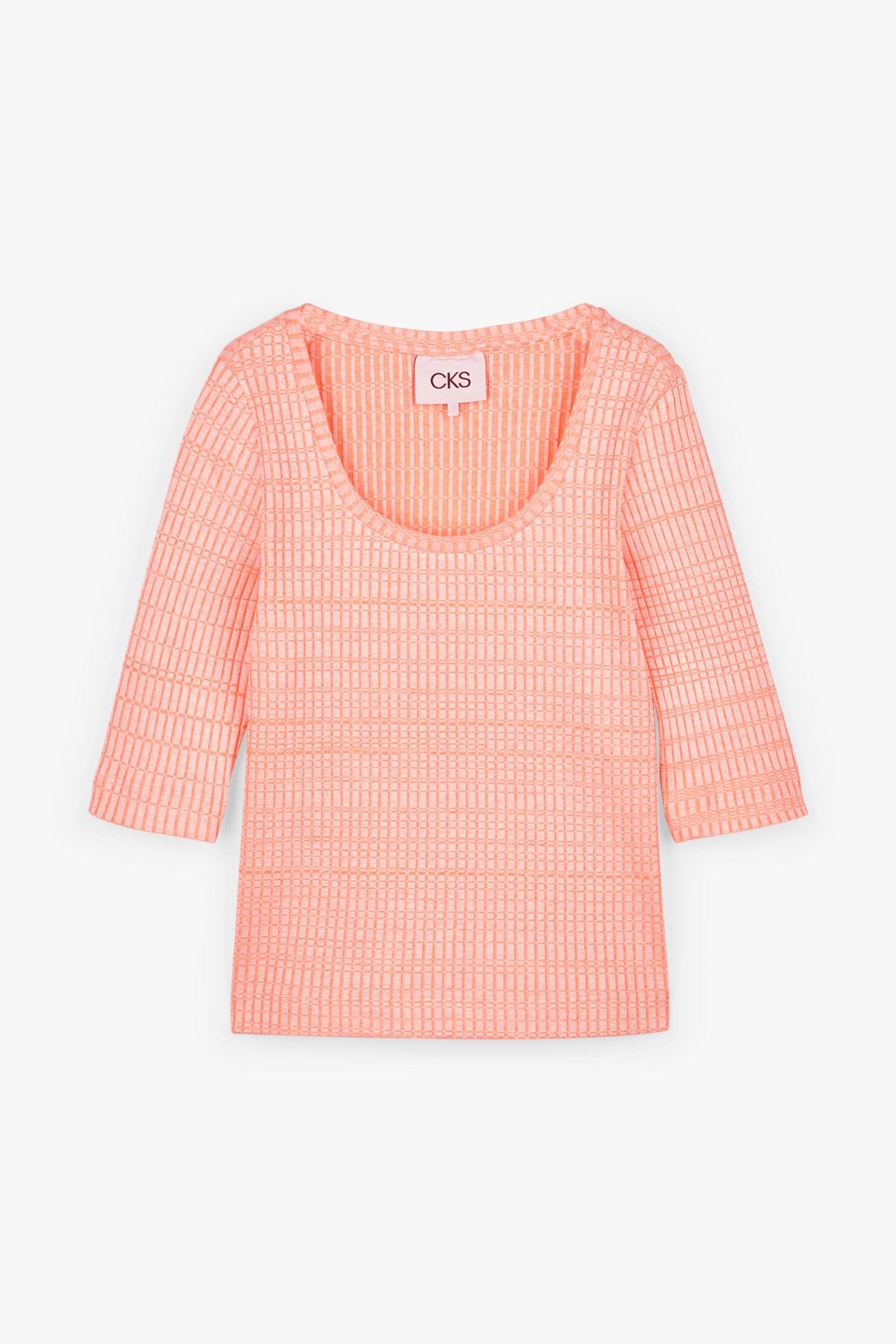 CKS Dames - SAVI - t-shirt met driekwart mouwen - intens oranje
