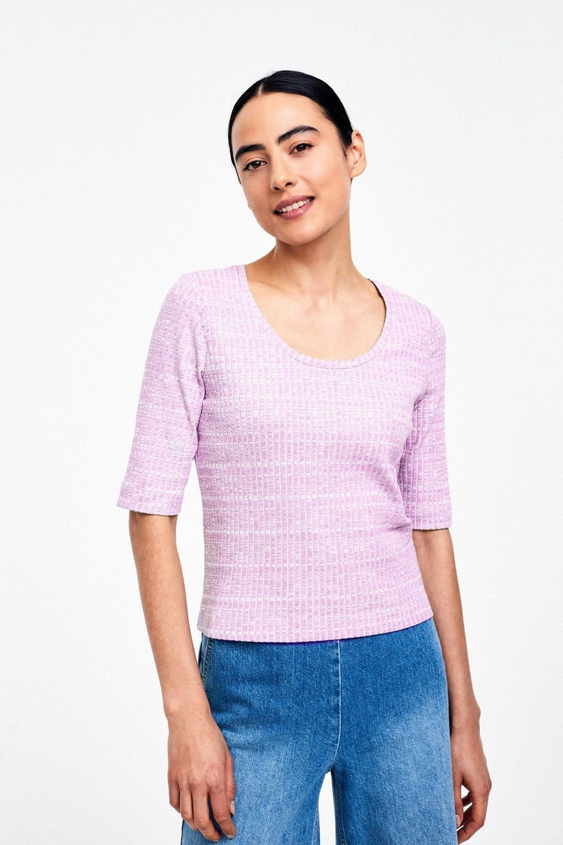 CKS Dames - SAVI - T-Shirt Mit Dreiviertel-Ärmeln - Violett