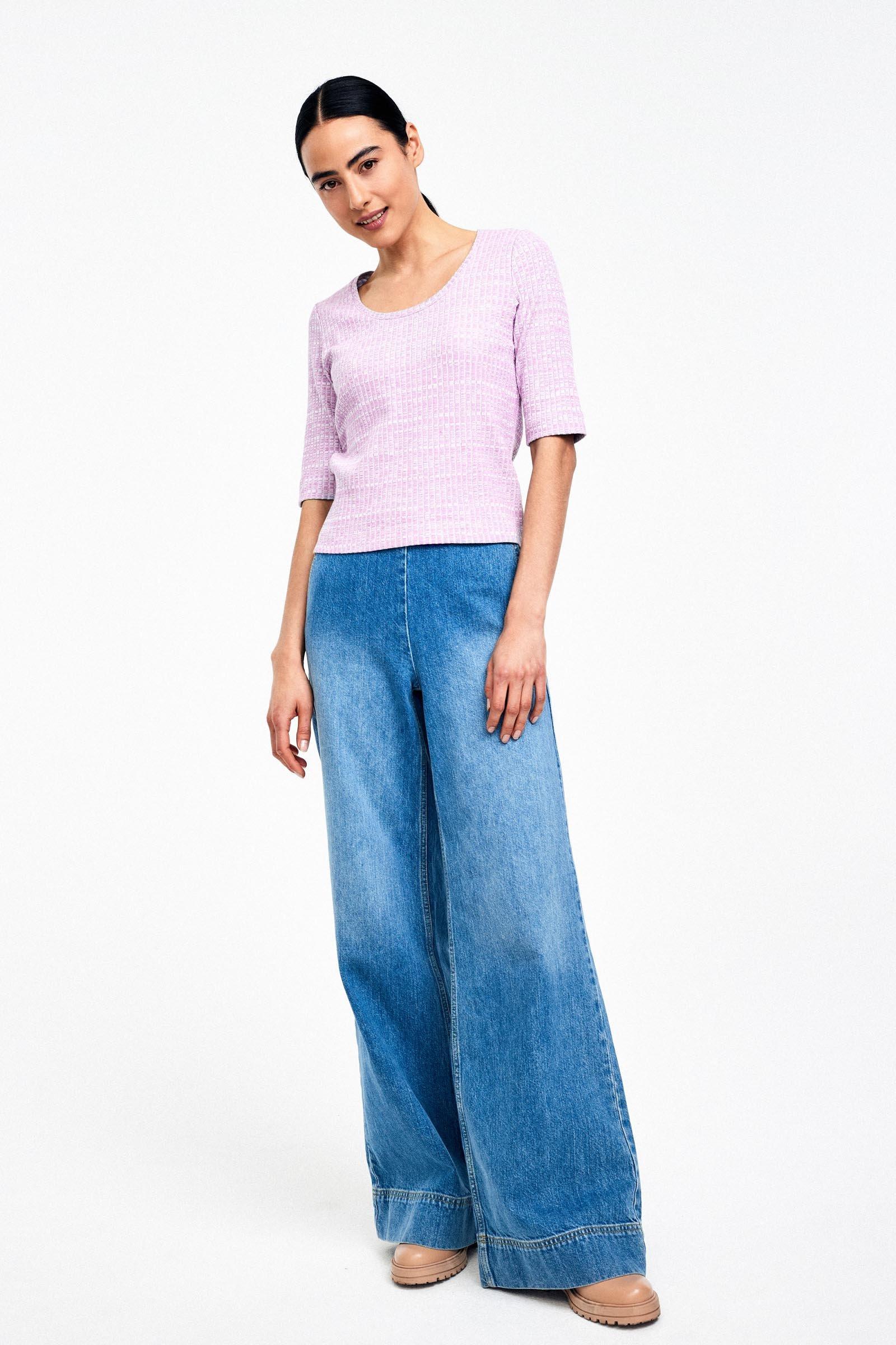 CKS Dames - SAVI - T-Shirt Mit Dreiviertel-Ärmeln - Violett
