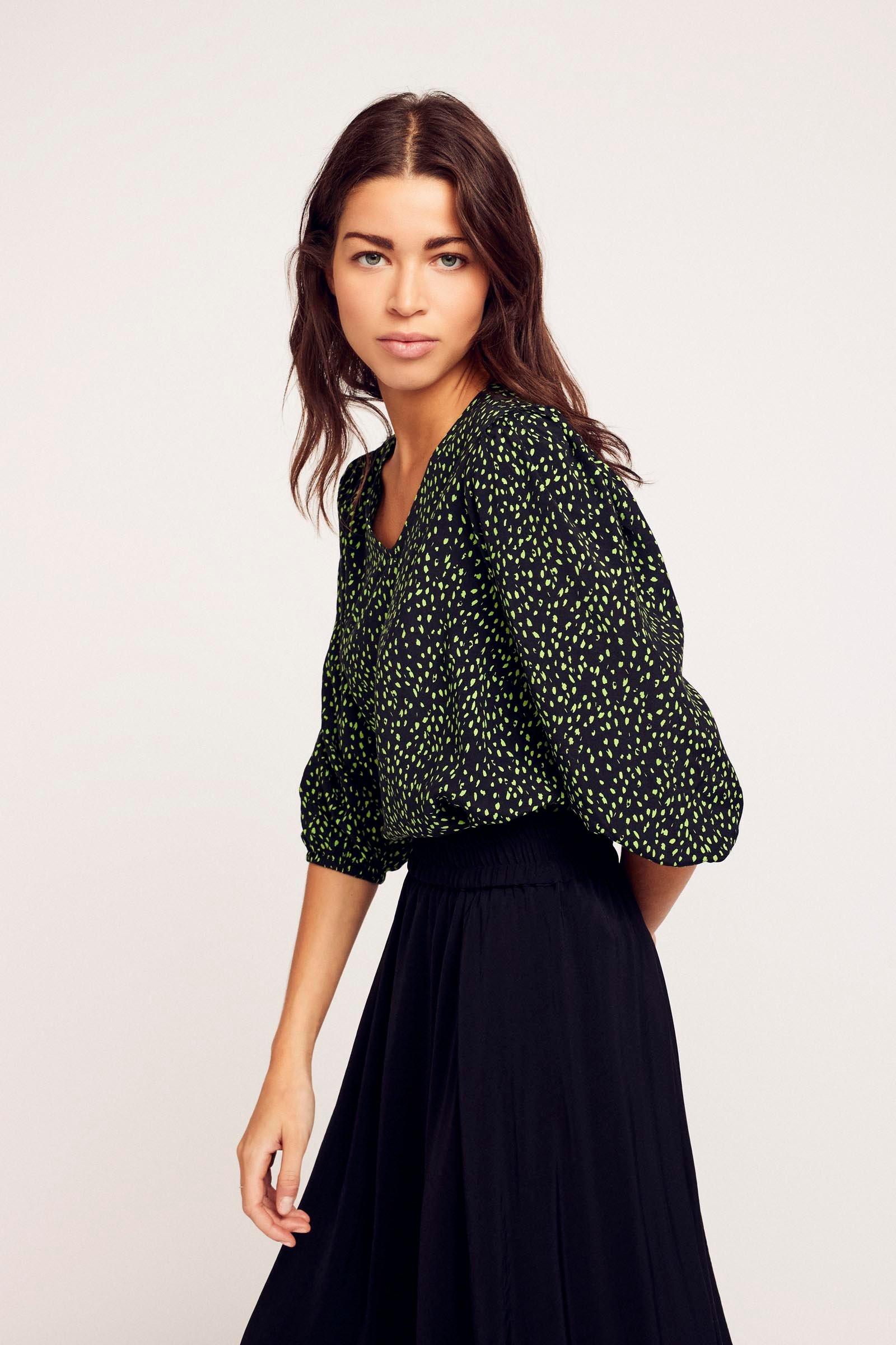 CKS Dames - RIKO - blouse korte mouwen - zwart