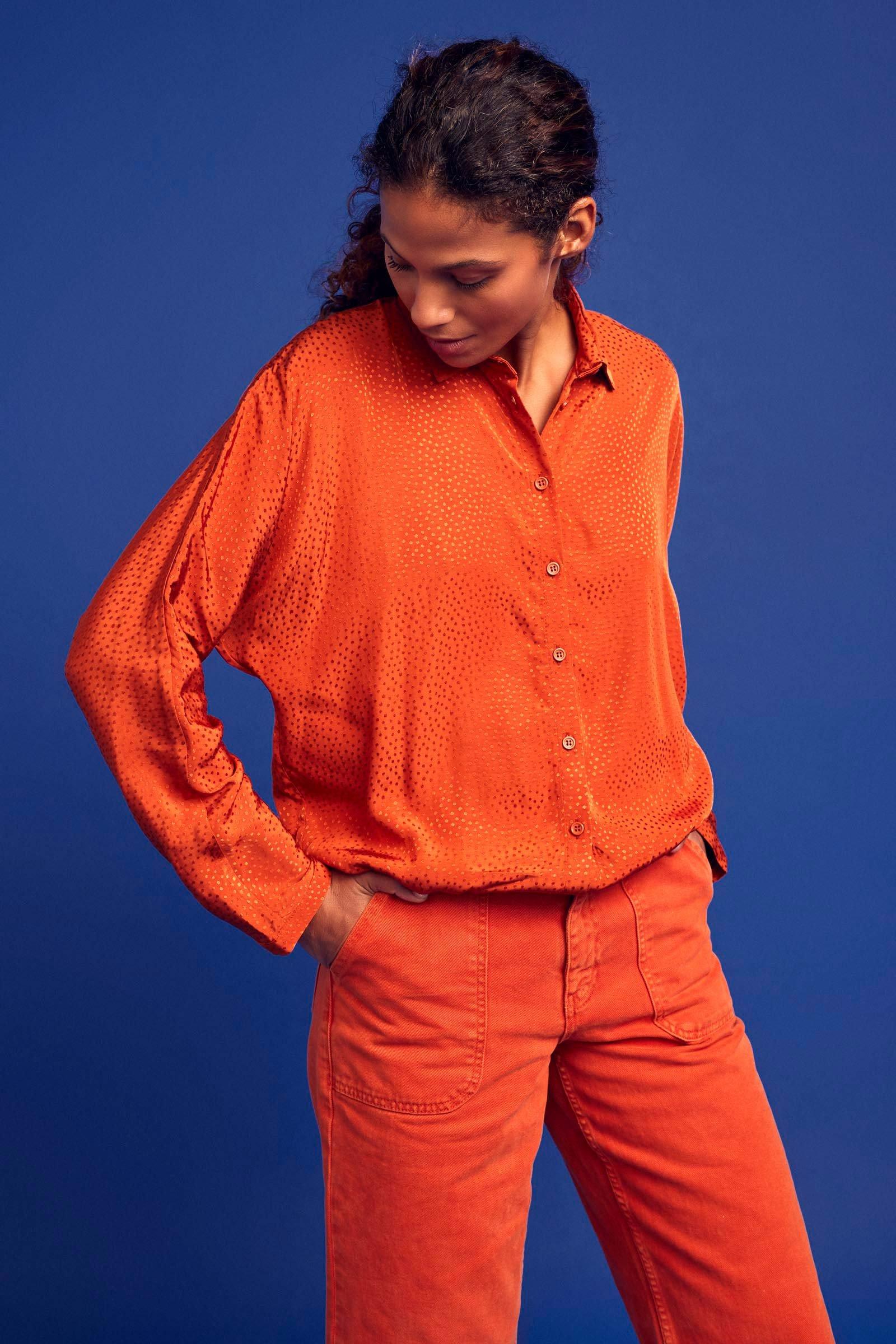 CKS Dames - NEGIEL - blouse korte mouwen - oranje