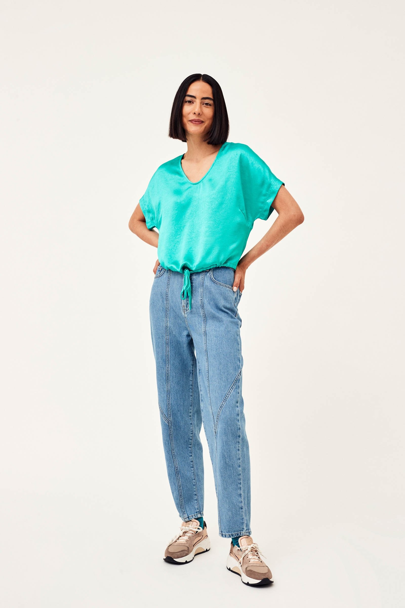 CKS Dames - EBINAS - blouse korte mouwen - lichtgroen