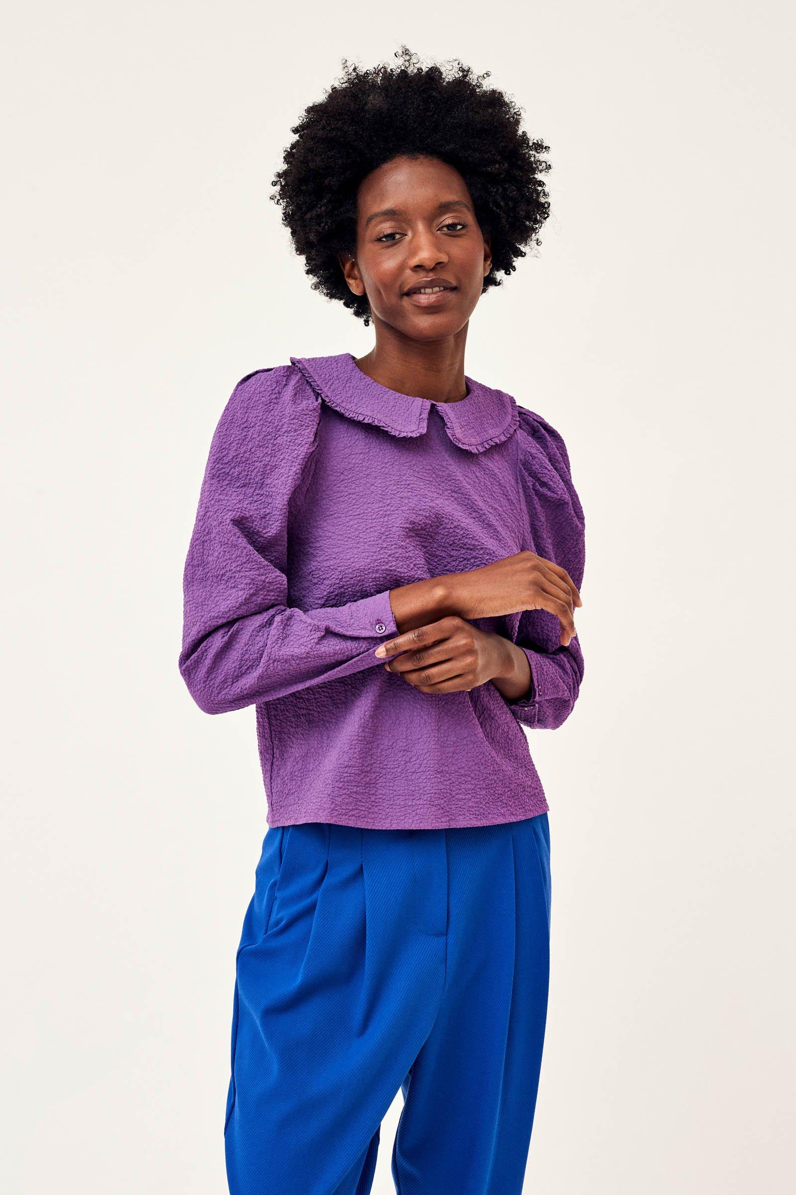 CKS Dames - AVERY - blouse korte mouwen - paars