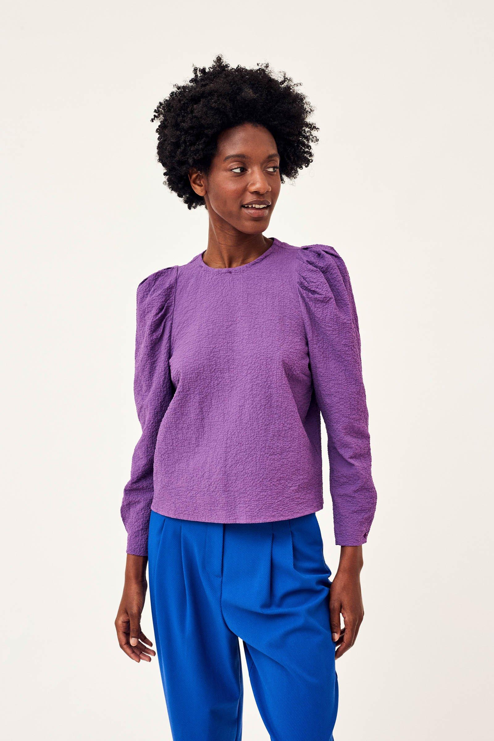 CKS Dames - AVERY - blouse korte mouwen - paars