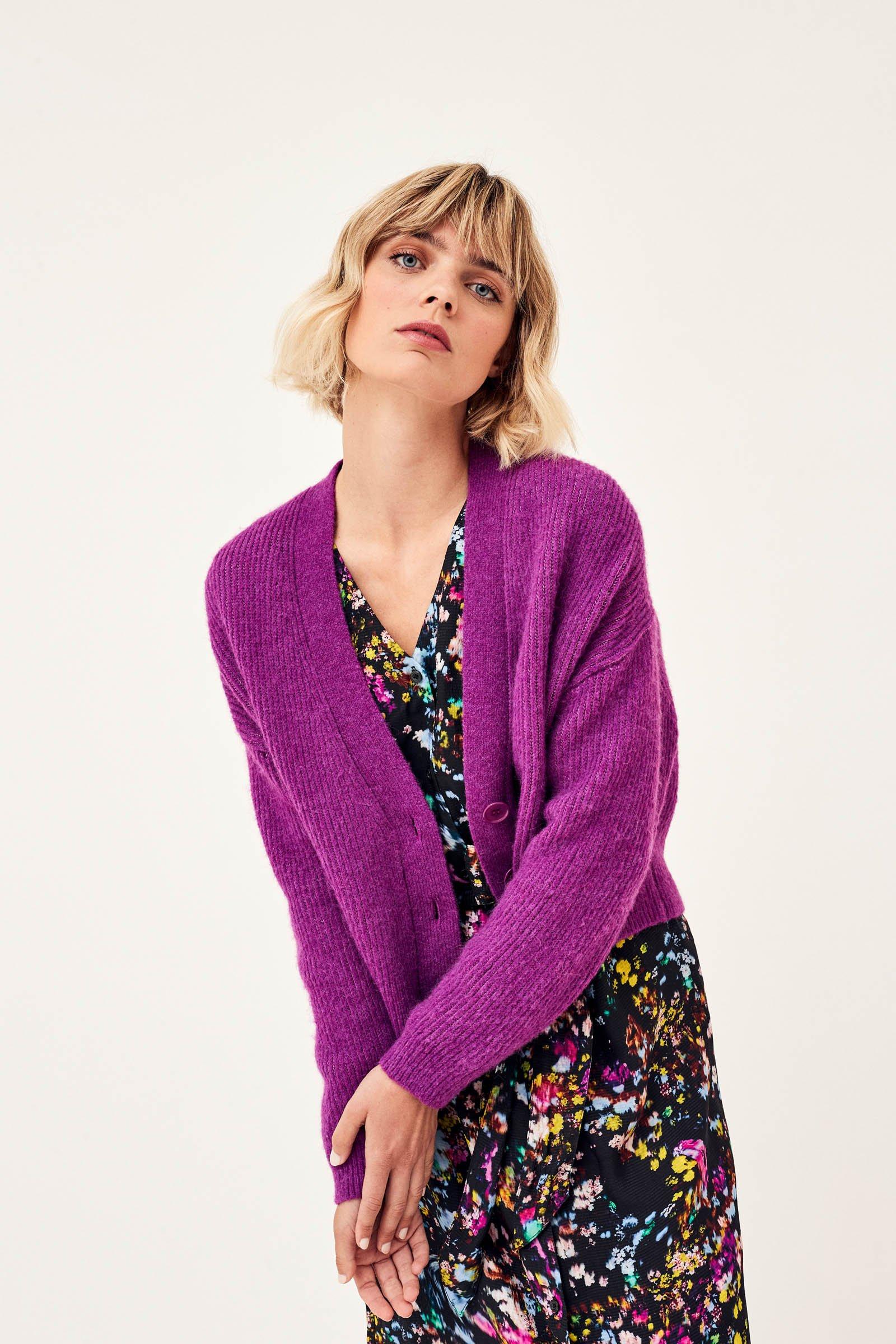 CKS Dames - PHILONG - Strickjacke - Violett