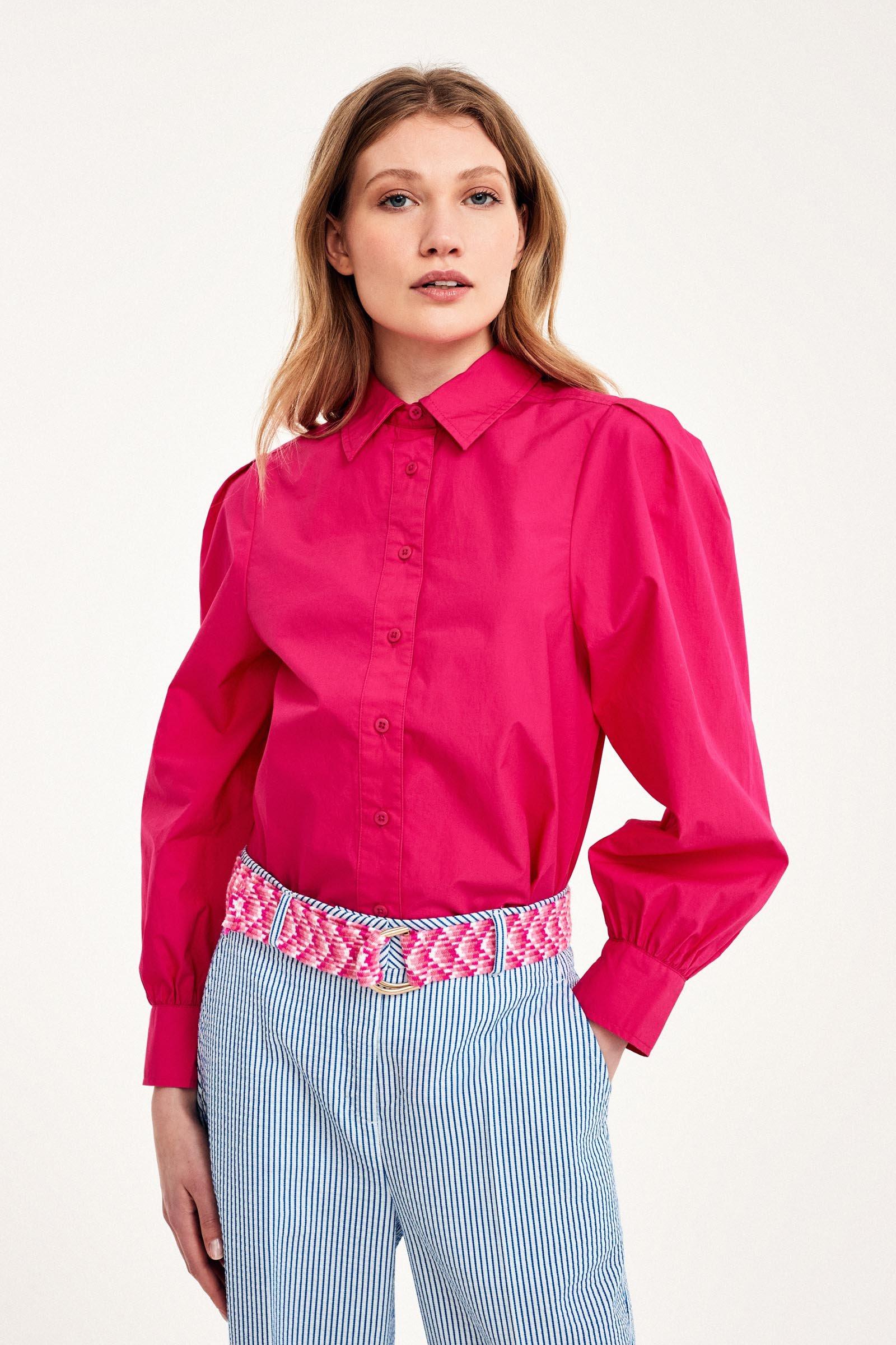 CKS Dames - SABIN - blouse korte mouwen - intens roze