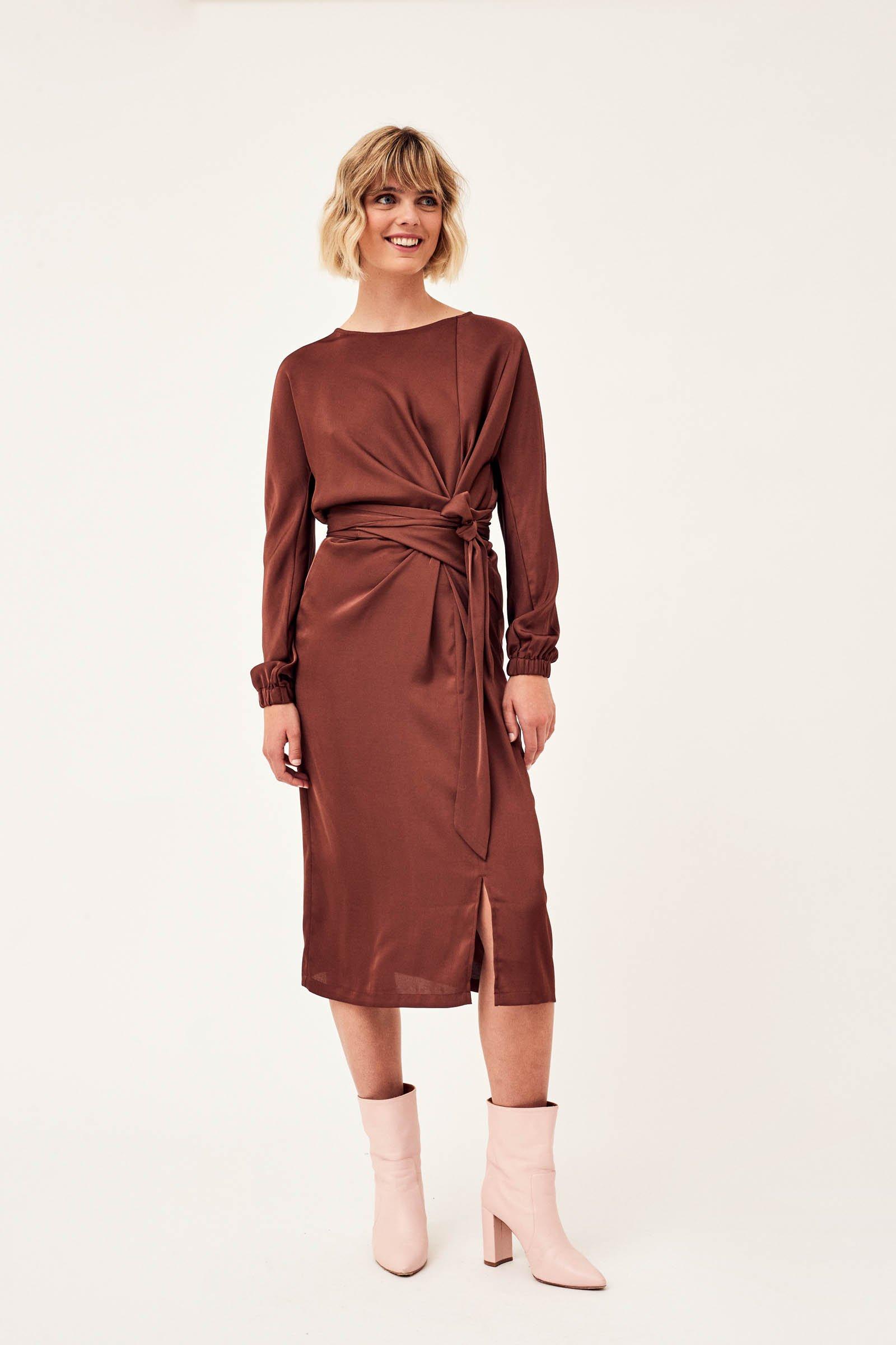 CKS Dames - DRAMALA - Midi-Kleid - Braun