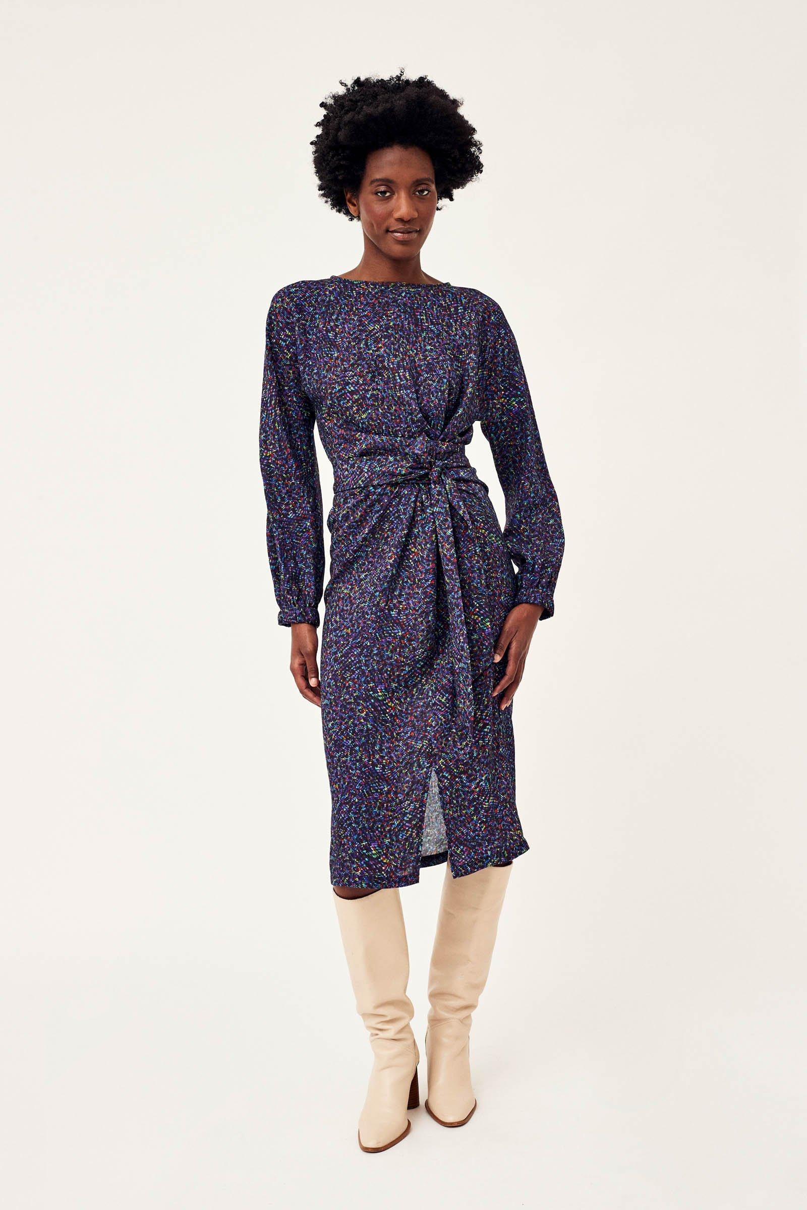 CKS Dames - DRAMALA - Midi-Kleid - Dunkelblau