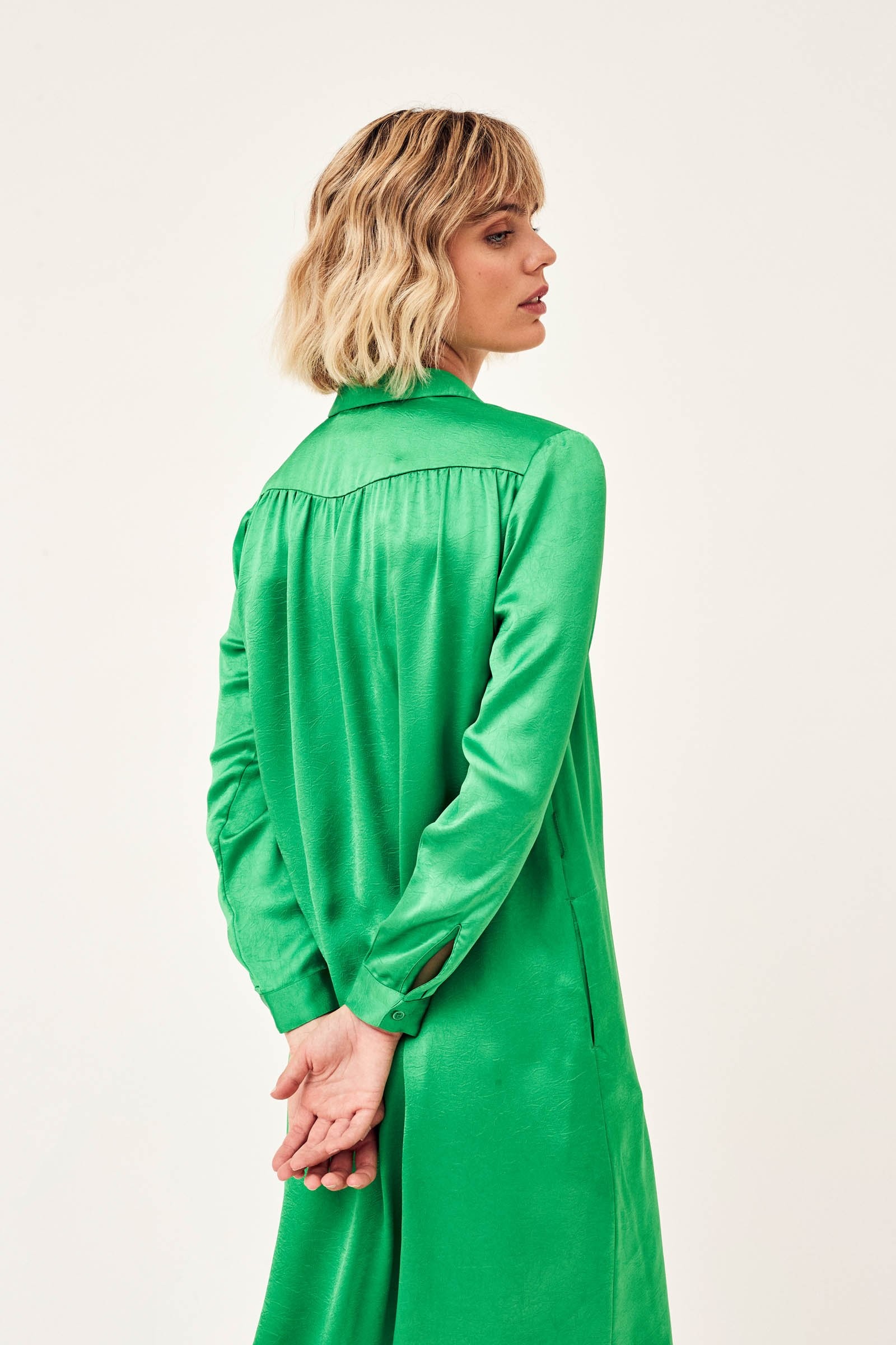 CKS Dames - LAPIS - lange jurk - intens groen