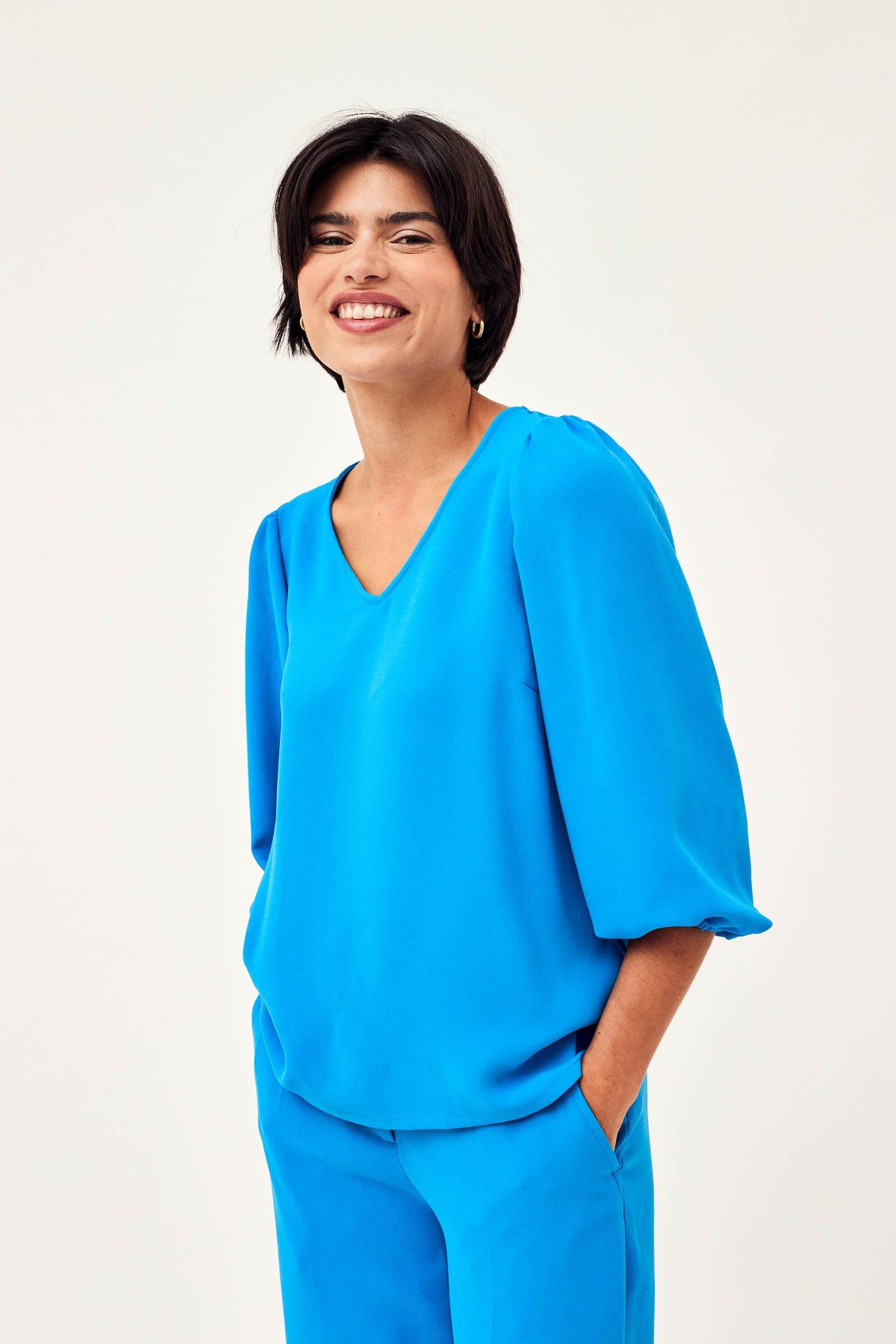 CKS Dames - RIKO - blouse short sleeves - blue