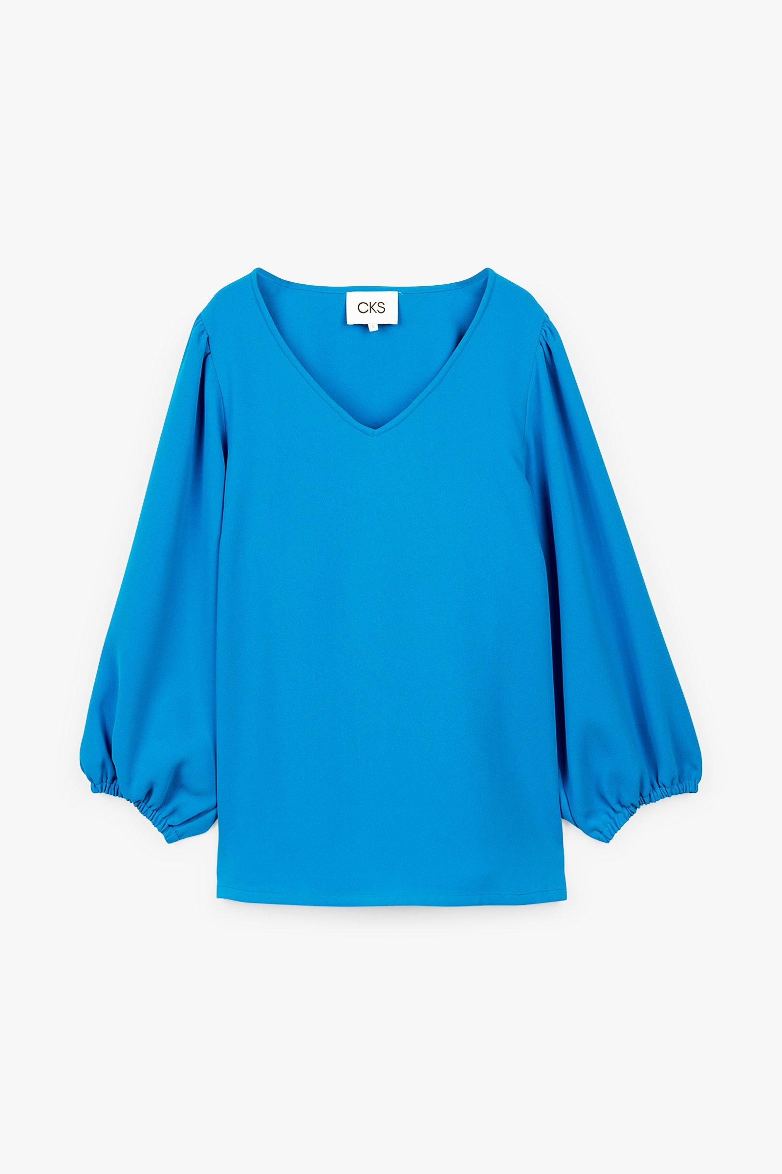 CKS Dames - RIKO - blouse korte mouwen - blauw