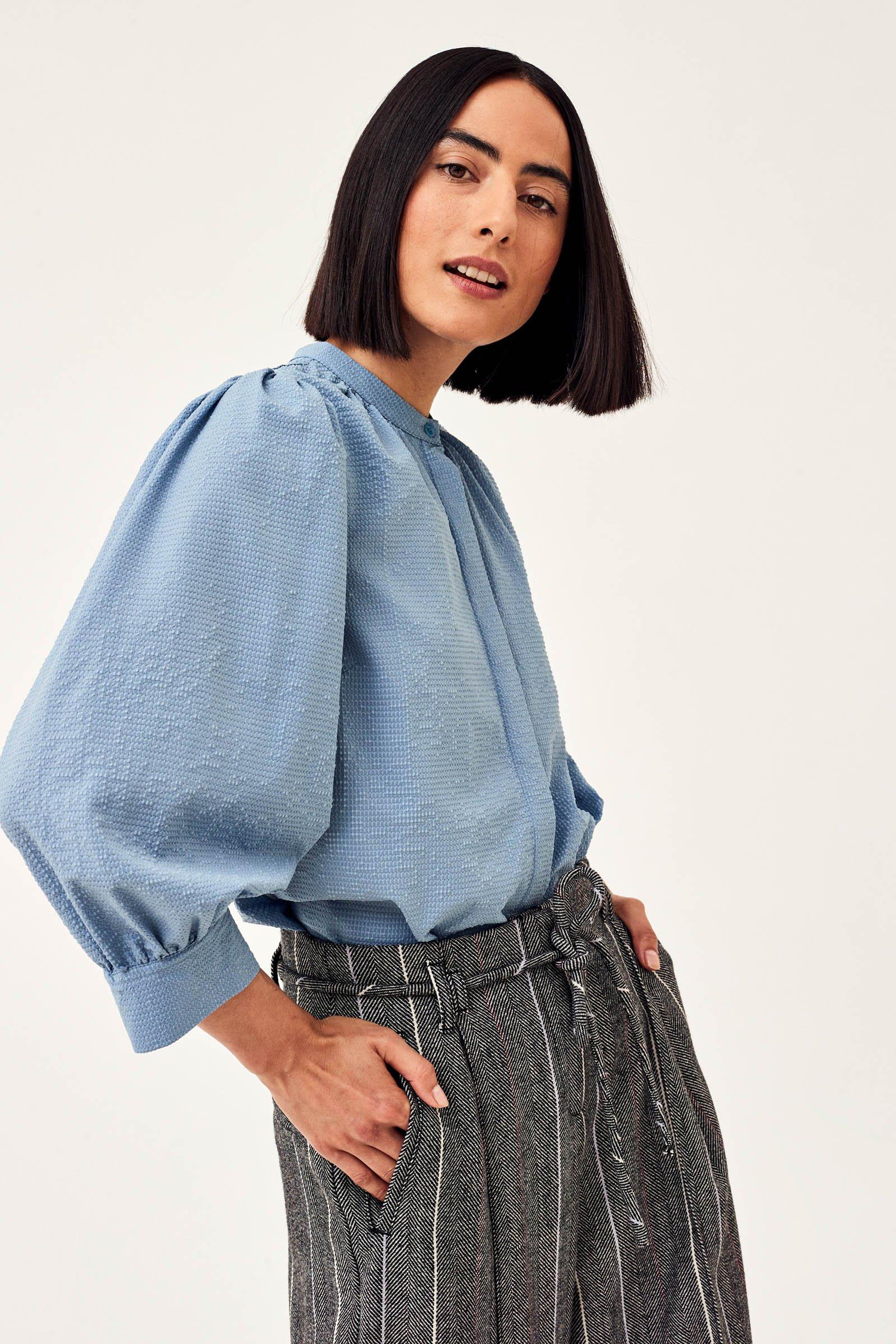 CKS Dames - ROSALINA - blouse korte mouwen - blauw