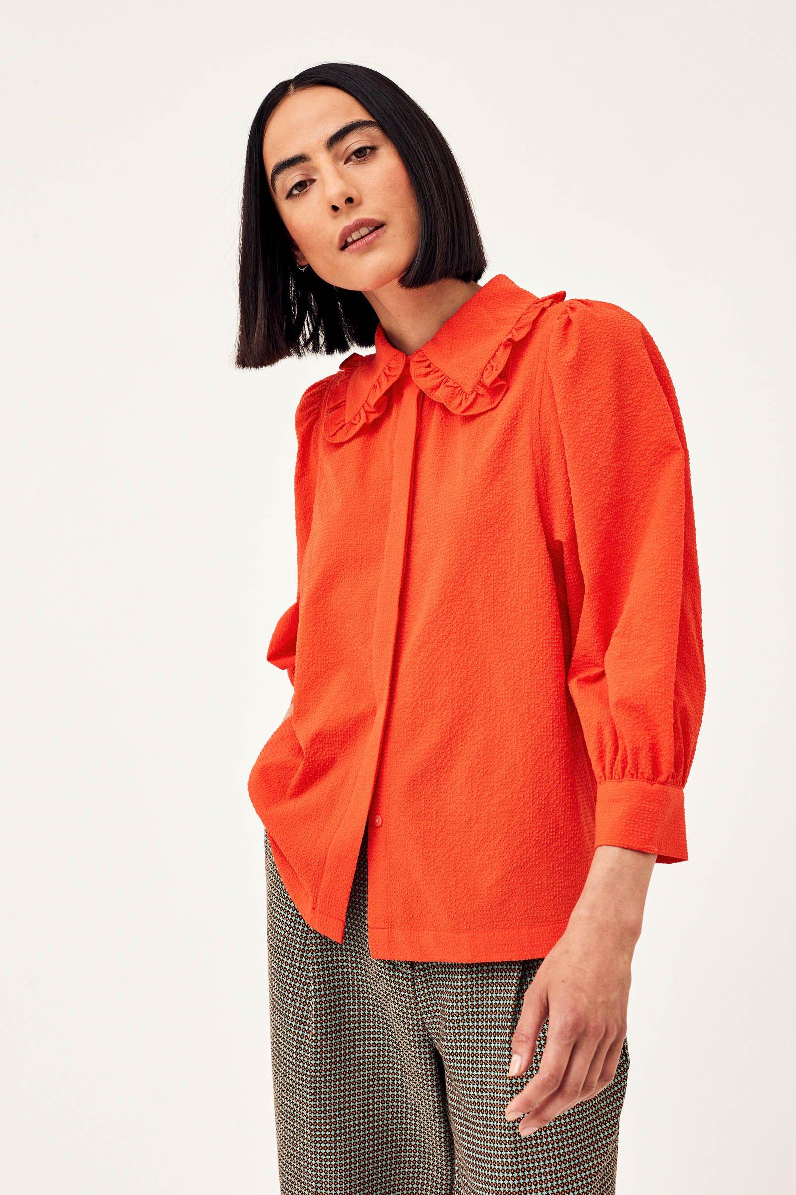 CKS Dames - ROSALINA - blouse short sleeves - bright orange