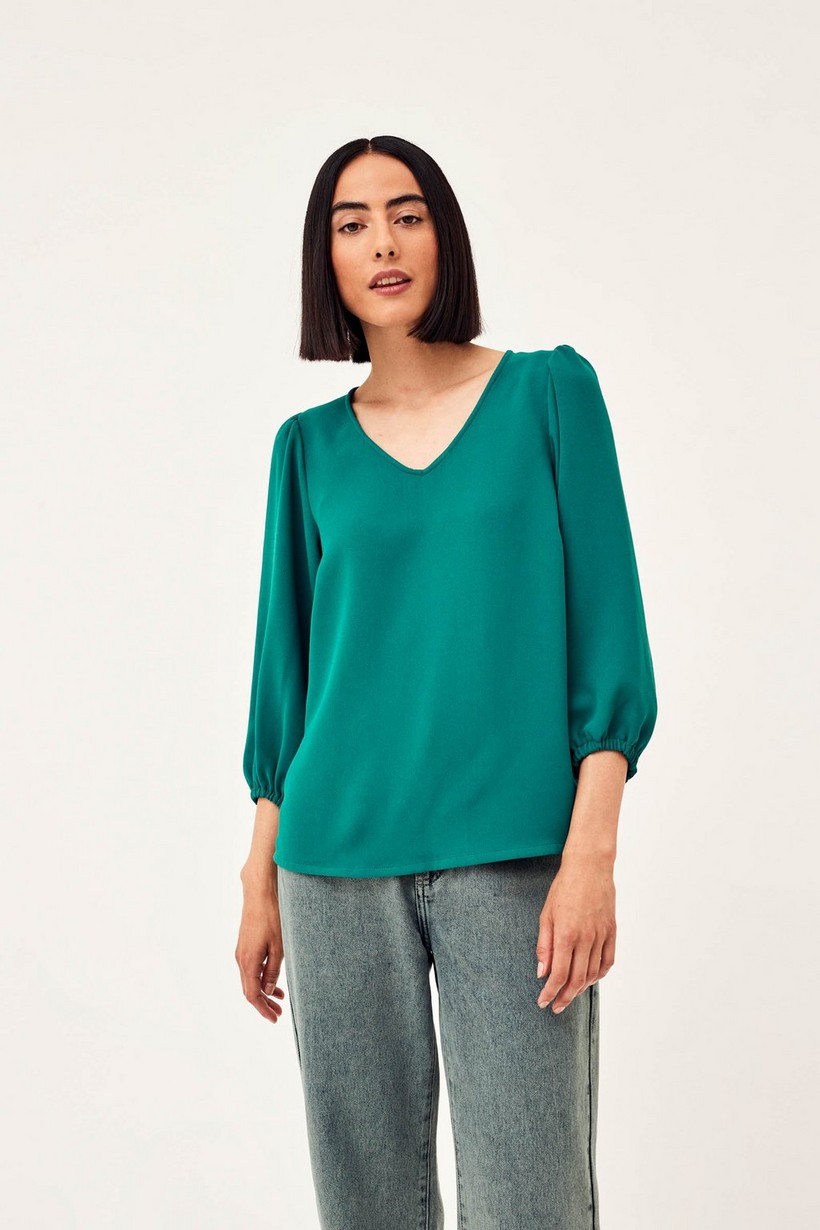 CKS Dames - RIKO - blouse short sleeves - dark green
